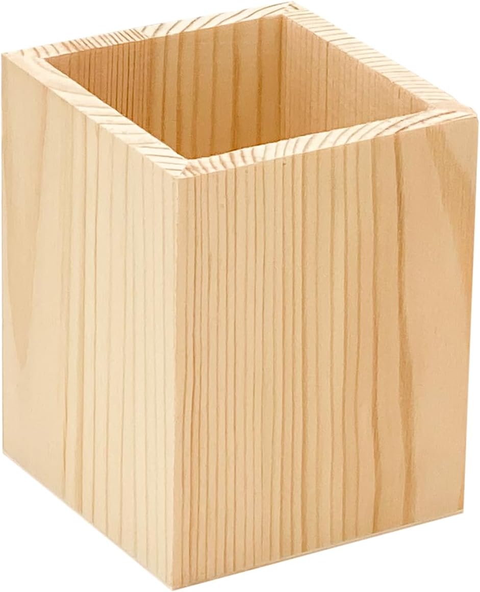 12 Pack Wood Crates Pen hlolder Unfinished Wooden Pencil Holder