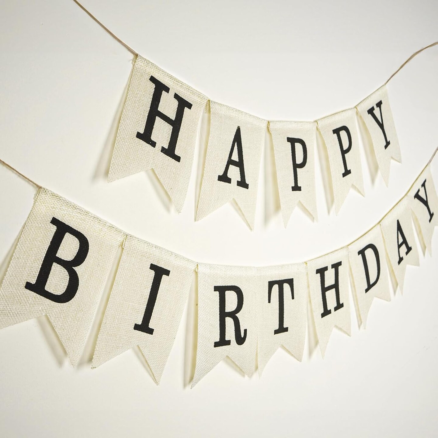 Happy Birthday Banner - NO-DIY Black Burlap Happy Birthday Banner Sign Happy Birthdays Party Decoration