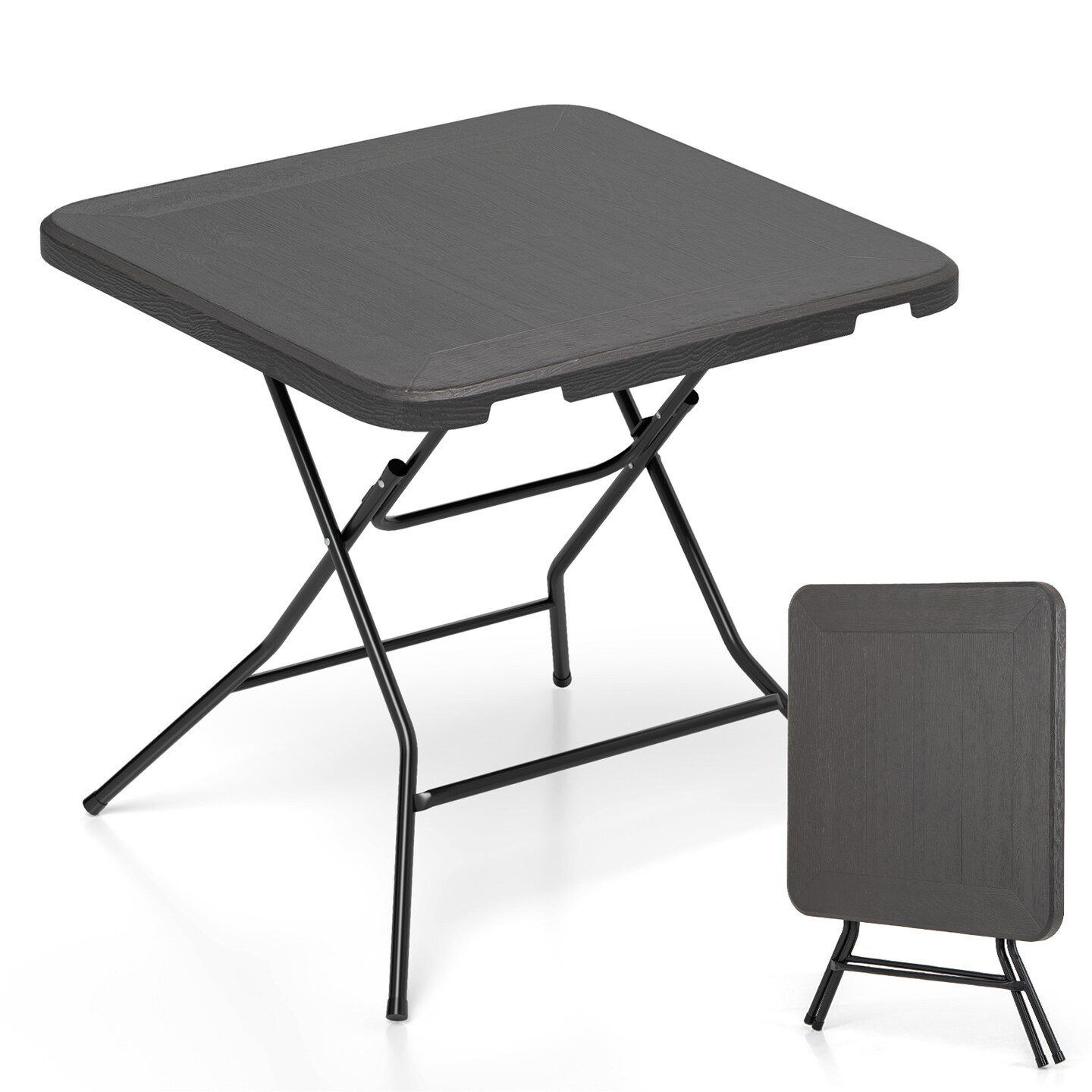 "Portable Folding Picnic Table with HDPE Top & Metal Frame, 110 lbs Capacity