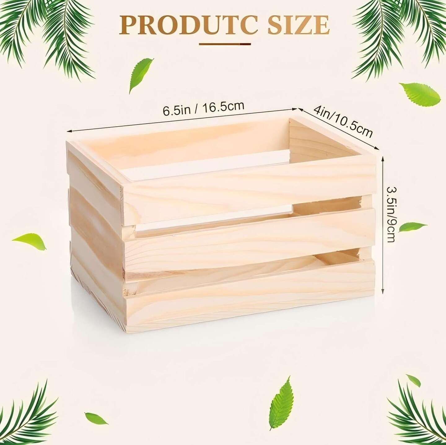 6 Pcs 6.5&#x27;&#x27; Small Wooden Crates for Mother&#x27;s Day