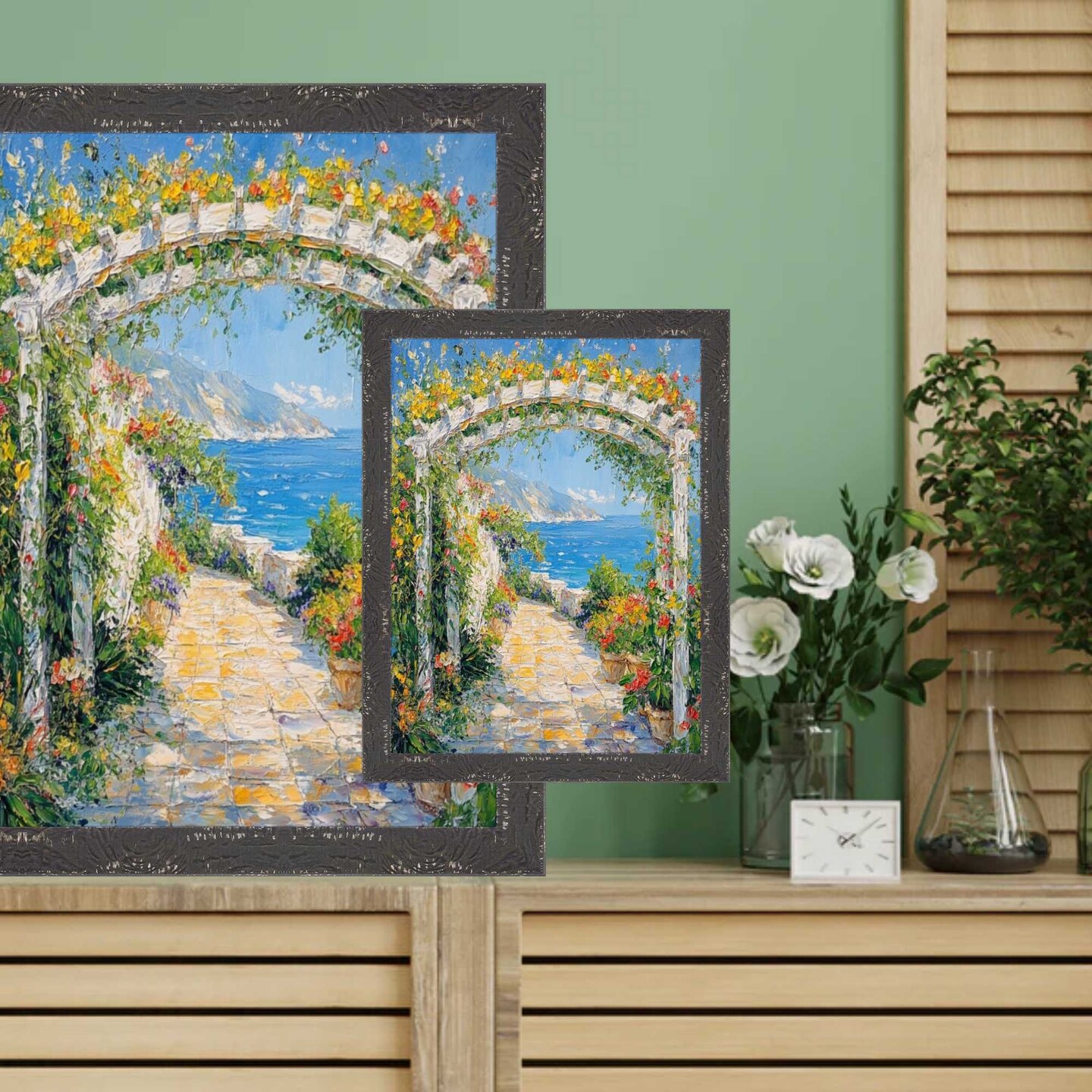 Slim Black Chabi Chic Farmhouse Barnwood Rustic Picture Frame 28x28 frame