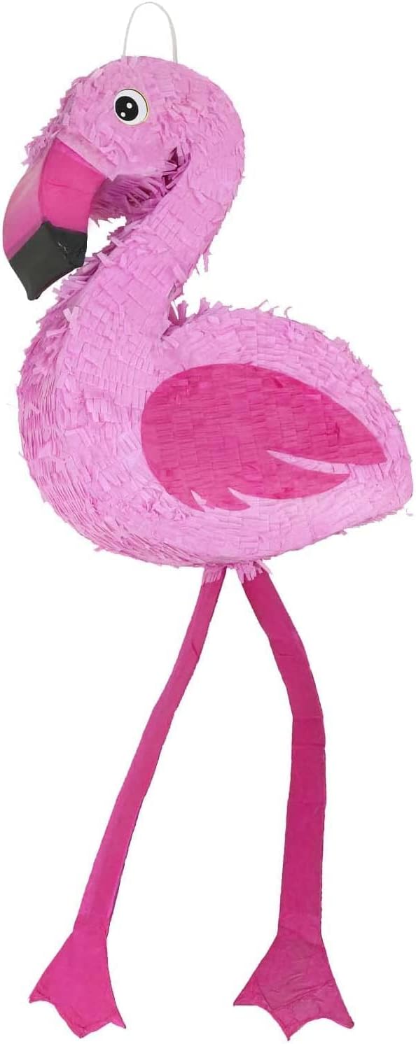 16-Inch Pink Flamingo Pinata for Kids Birthday Party, Tropical Hawaiian flamingo Party Decor. Fiestas Decorations Party Favors (16 x 13 x 4 In)