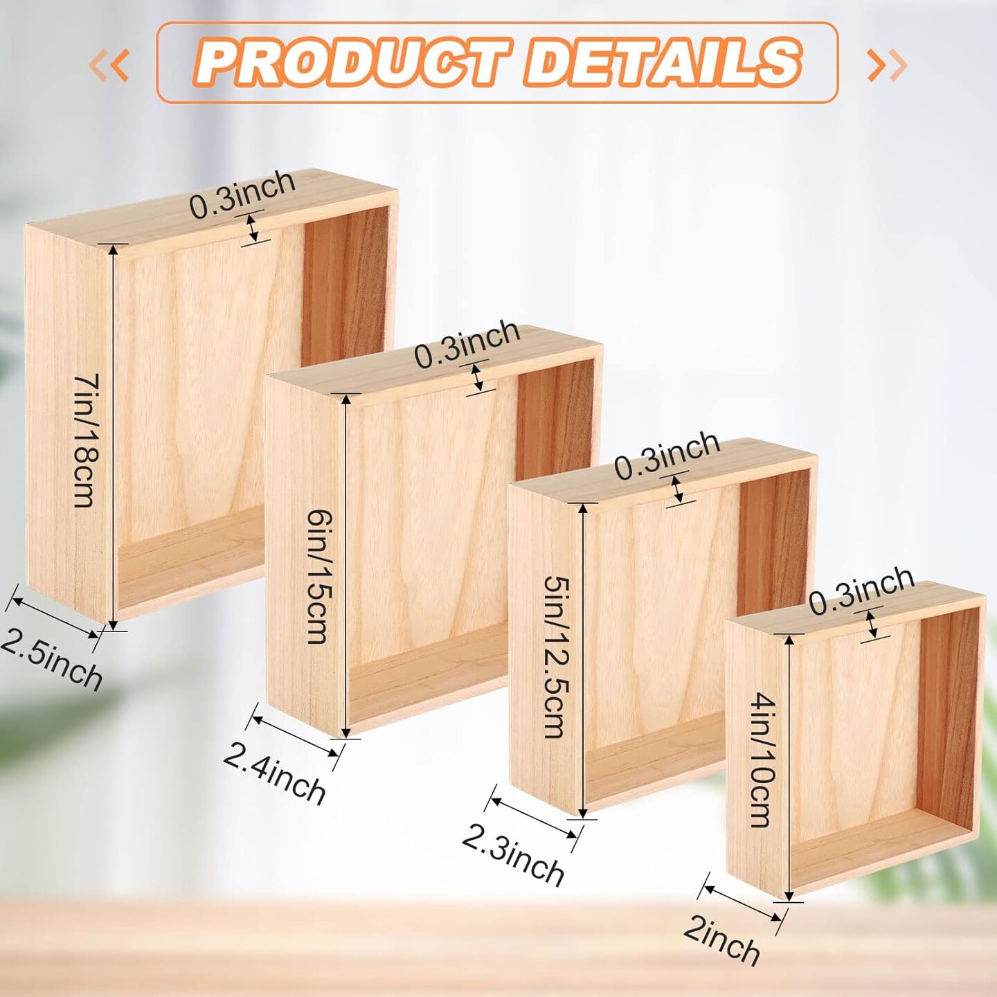 16 Pcs Rustic Wood Crates for Crafts