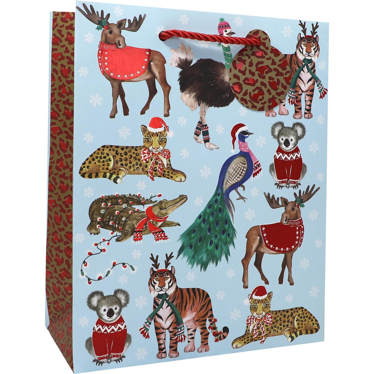 Pack/6: Holiday Safari Gift Bag - 8 x 4 x 10&#x22;