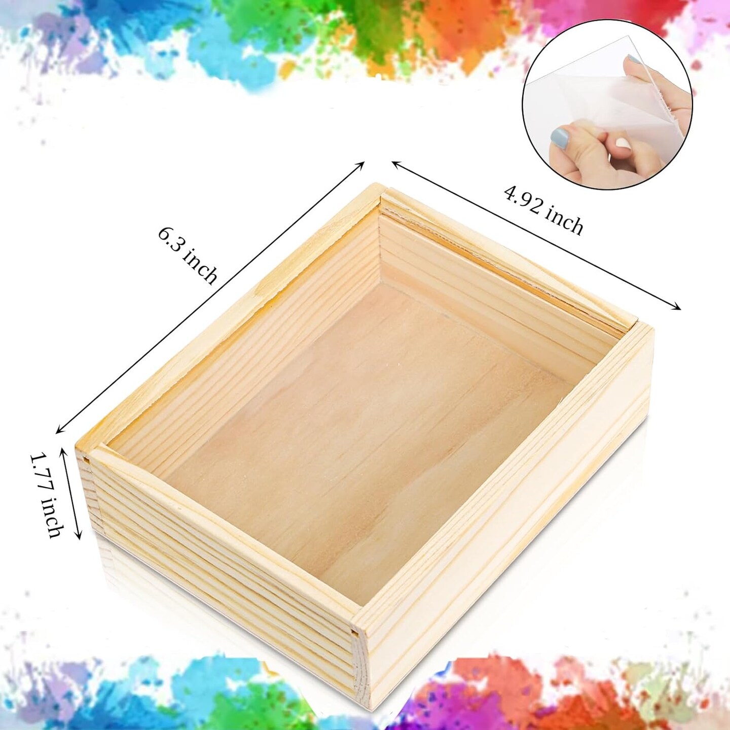 12 Pack Unfinished Wood Crates Box For Crafts