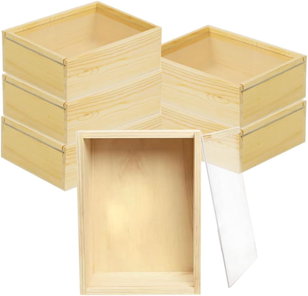 6 Pcs Wood Boxes for Crafts