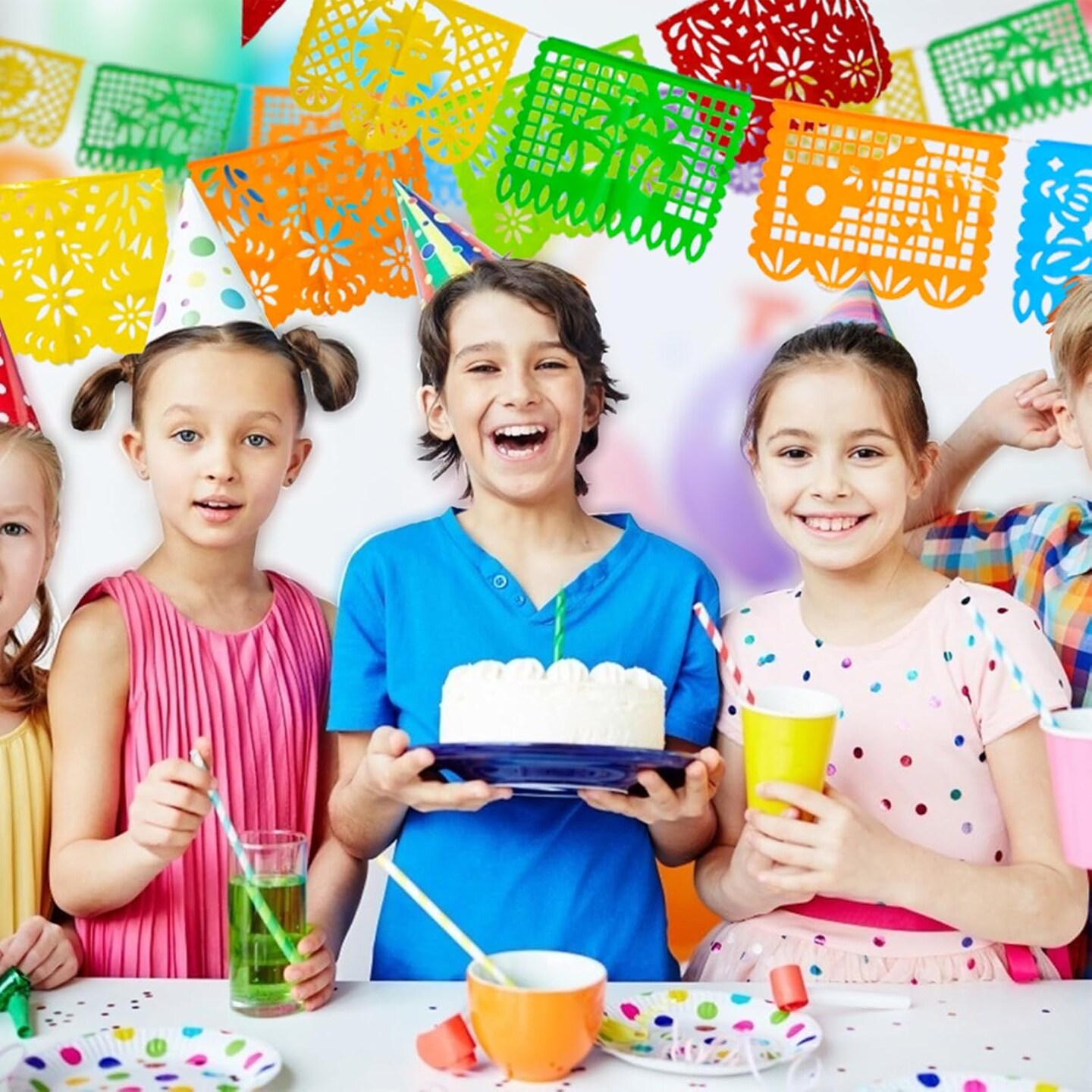 3 Packs Mexican Party Decoration, 54 Feet Plastic Papel Picado Fiesta Banner Cinco de Mayo Garland