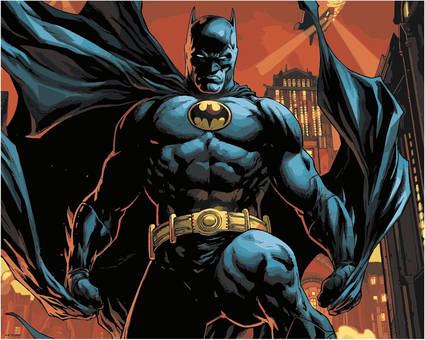 Batman Art by Numbers Painting Kit (16 x 20 Stretched Canvas) 24 Paints, 3 Paint Brushes, Ready to Hang, Officially Licensed DC Comics Collectible - 16x20 in
