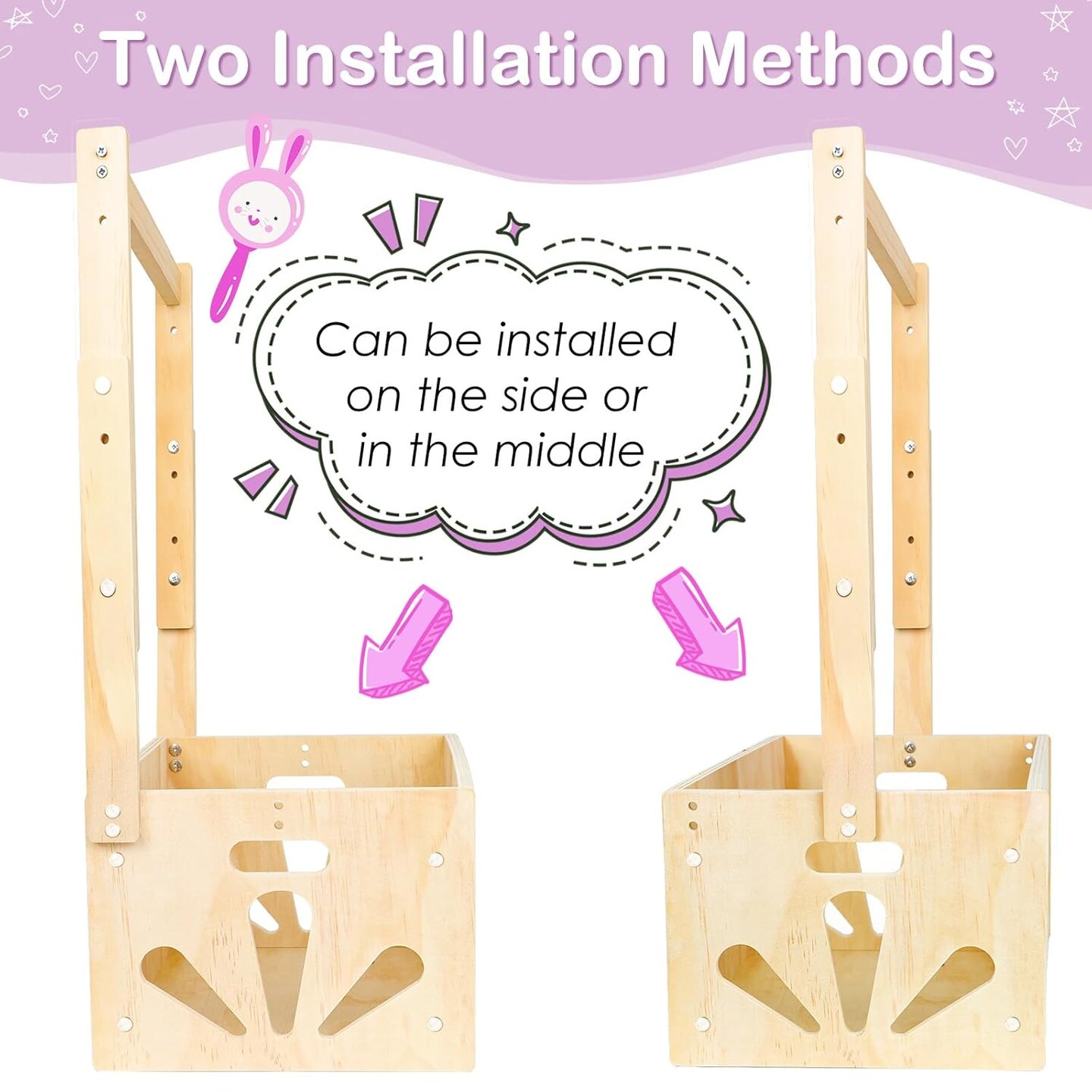 Baby Storage Crate Closet with Adjustable Handle,