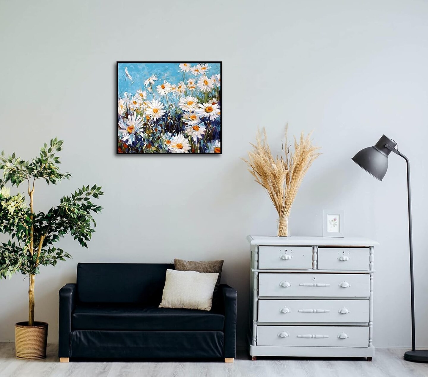Paint by Number for Adults, 16&#x22; x 20&#x22; Flowers Acrylic Paints by Numbers for Adults Beginner Kids Color Painting by Numbers on Canvas with 3 Brushes Daisy Paint by Numbers for Kids Ages 8-12
