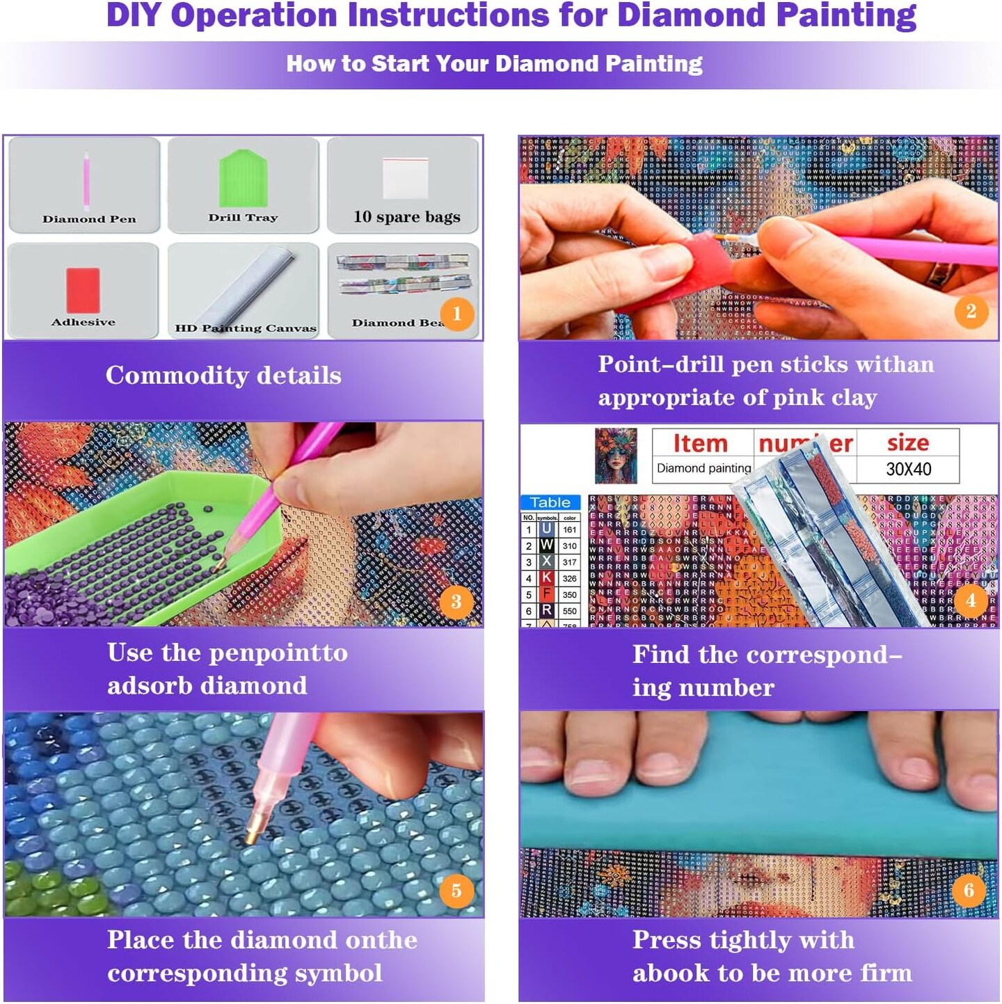 Beautiful Woman Diamond Art Kits for Adults, Flower Diamond Painting Kits, Dimond Art Paintings Kit, 5D Diamond Dot, Small Gem Painting Kit, Crystal Art Beginner, Home Wall Decor Gifts (12x16inch)