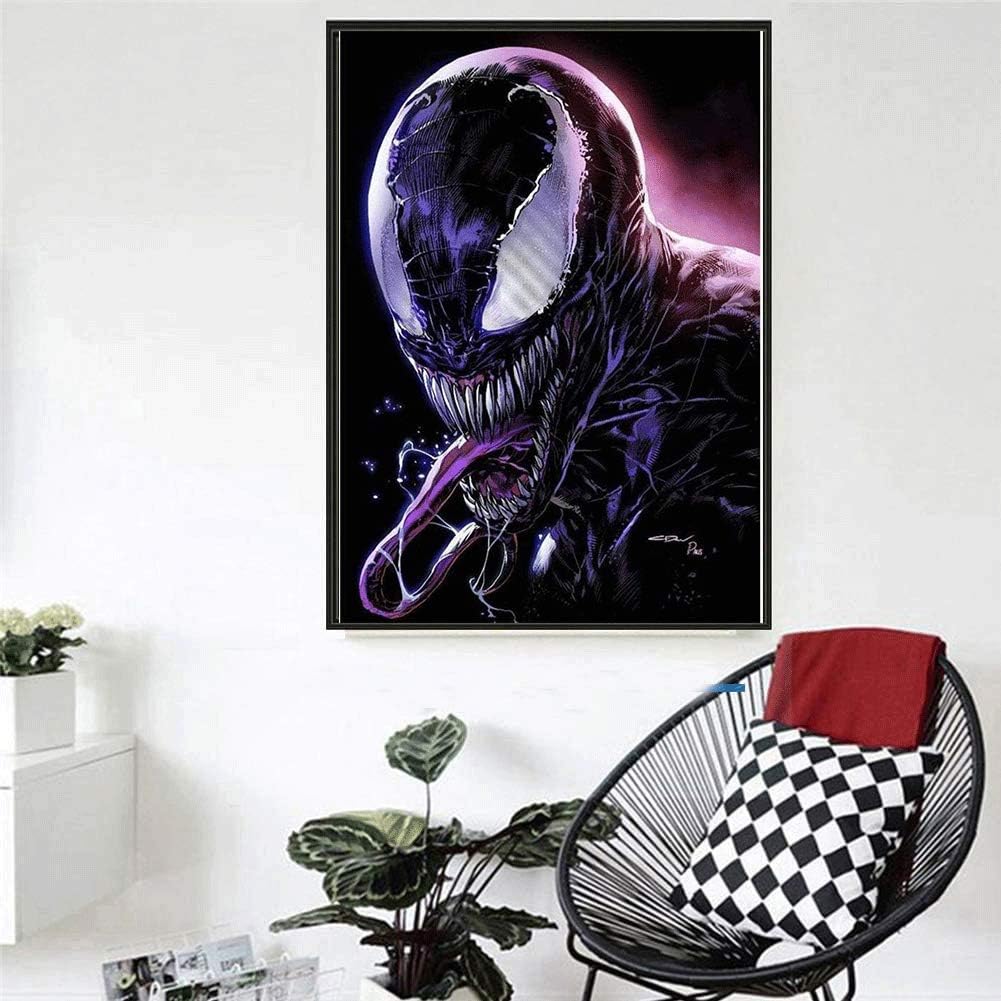 5D DIY Diamond Painting Kits for Adults Full Drill Round Rhinestone Paint with Diamonds,Cross Stitch Embroidery Art&#xFF0C;Diamond Art (12X16 Inch) Venom