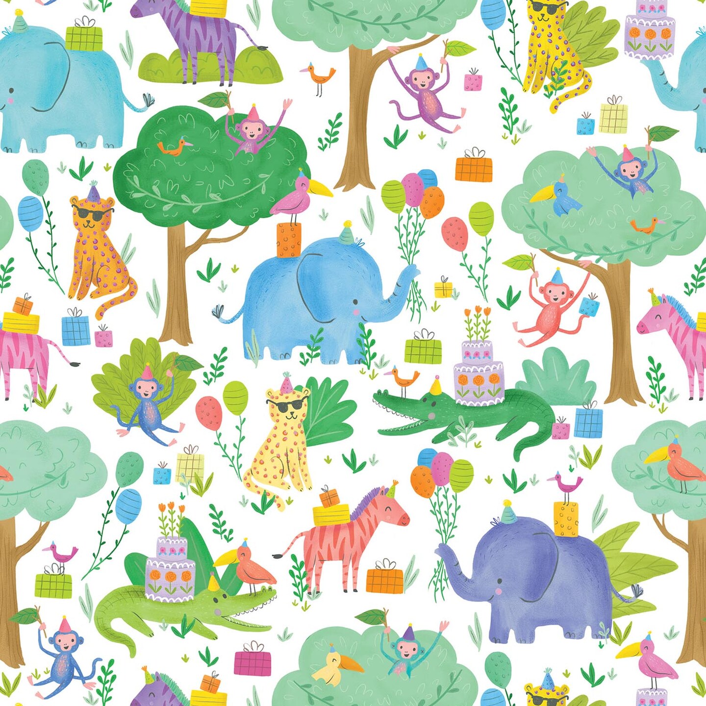 Pack/6 Rolls: Jungle Party Gift Wrap - Roll (30&#x22; x 5 ft.)