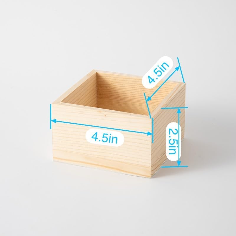 6 Pack 4.5X4.5X2.5 IN Unfinished Wood Crates, BoxStorage