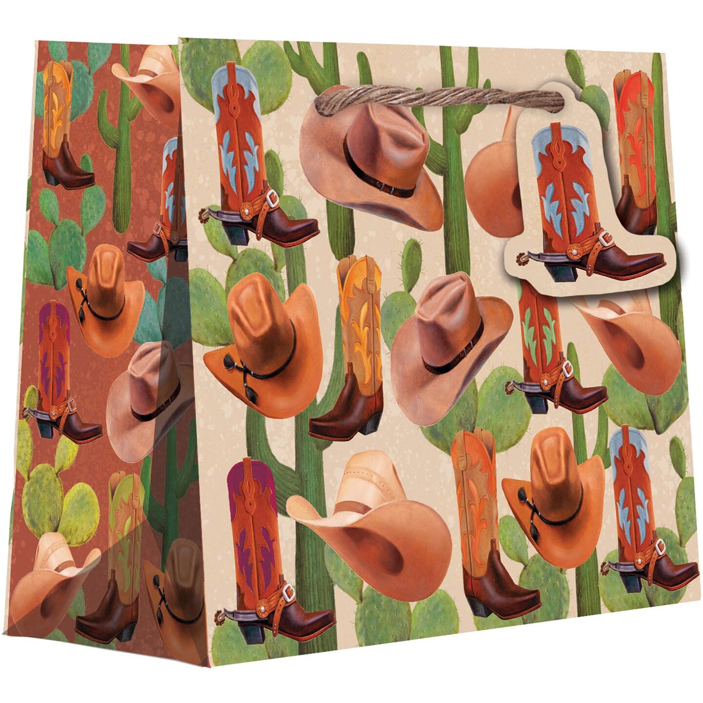 Pack/6: Cowboy Gift Bag - 10 x 4 x 8&#x22;