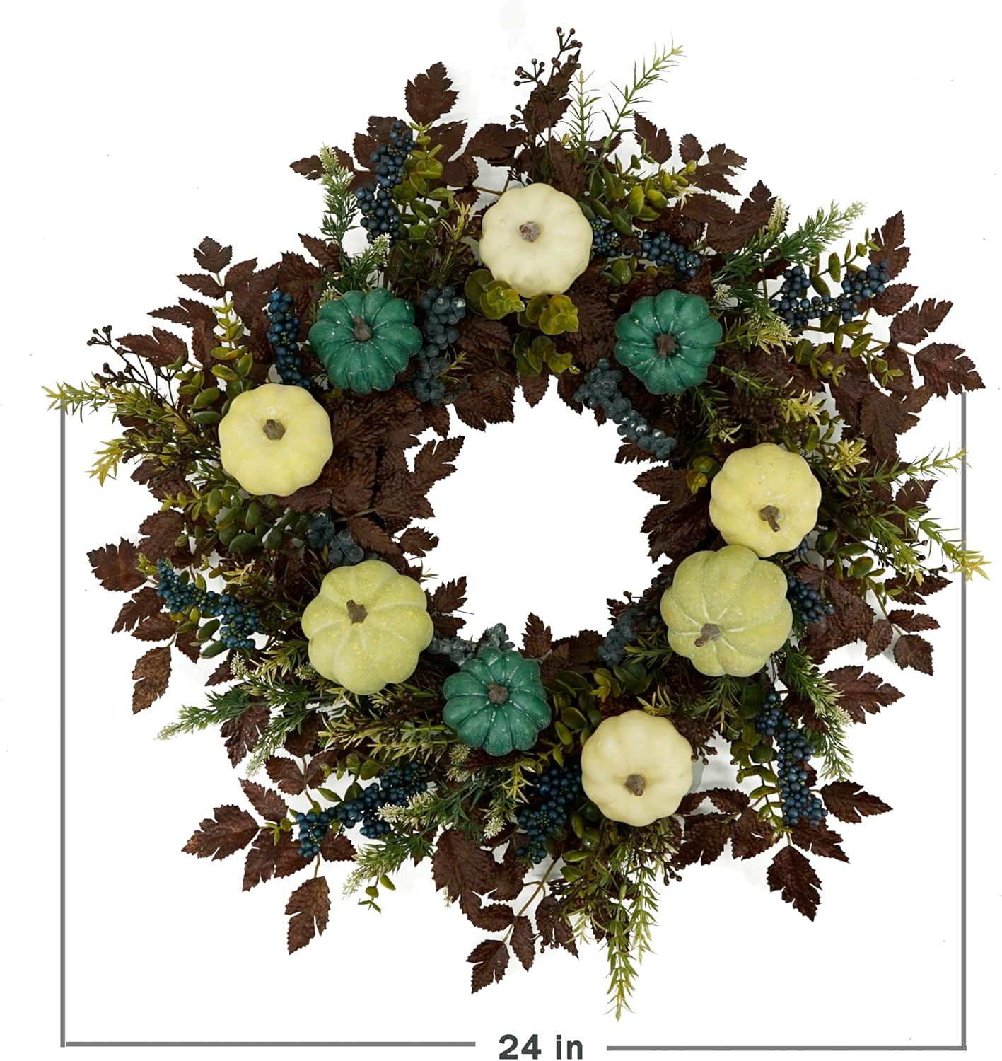 24 Inch Fall Wreath with Pumpkins