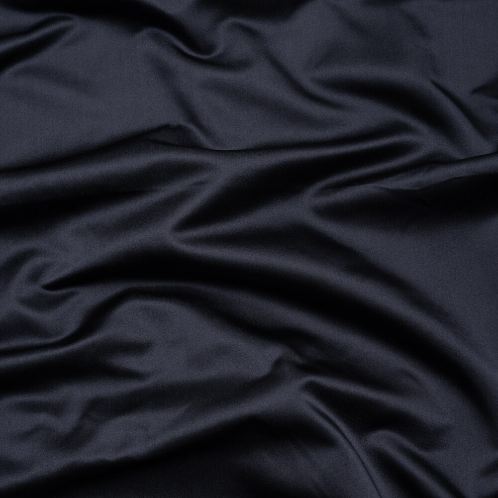 1 Yard Midnight Navy Silk Duchesse Satin Fabric for Gowns Blouses Dresses 59'' Width