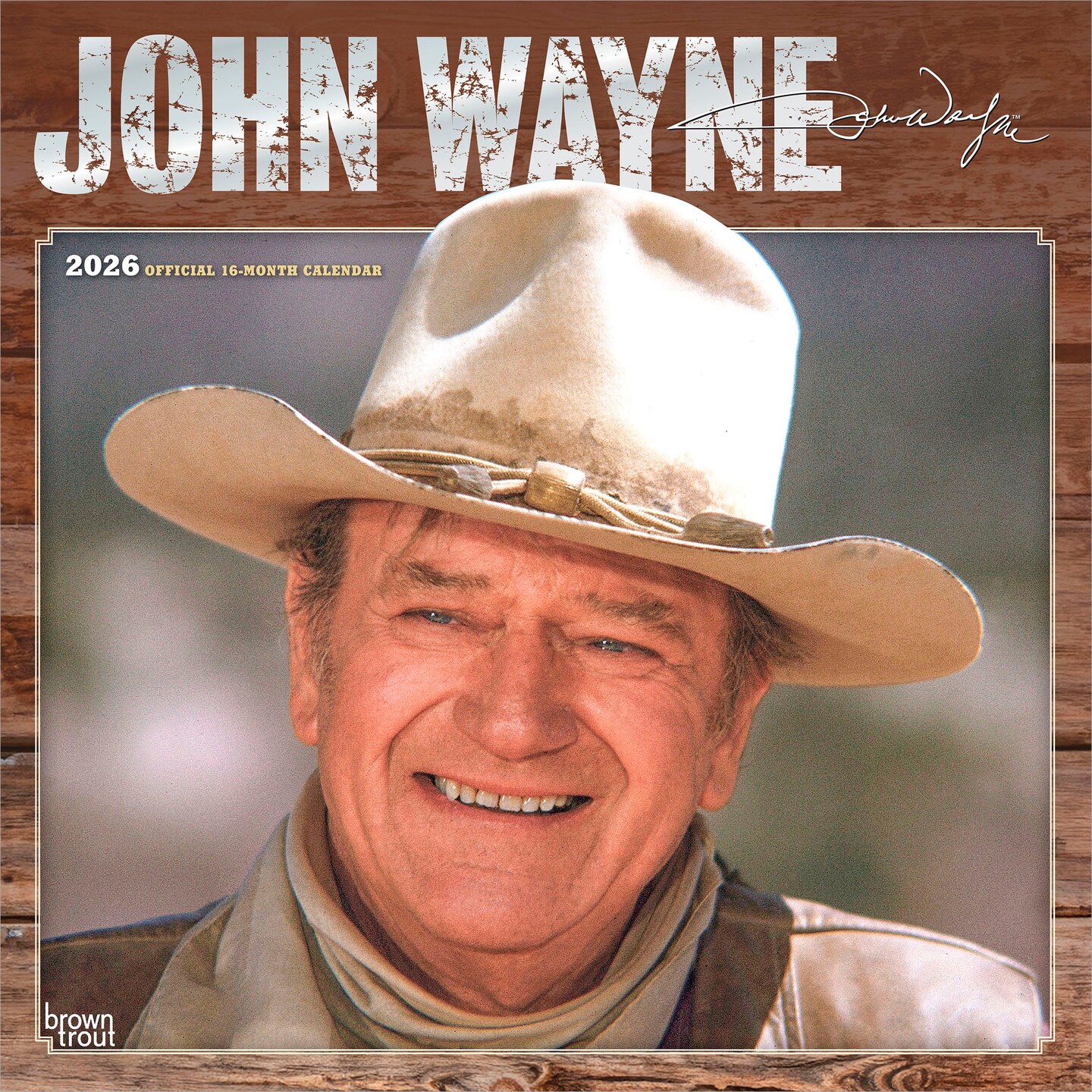 John Wayne OFFICIAL 2026 12 x 24 Inch (Hanging) Monthly Square Wall