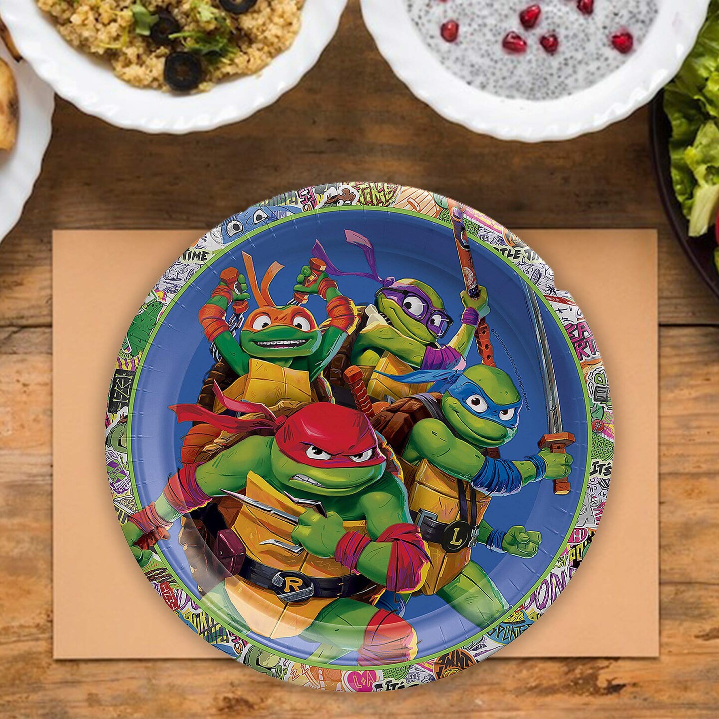 8 Count Ninja Turtles Paper Plates Birthday Party Supplies Pizza Dinner Plates for Kids 9&#x22;