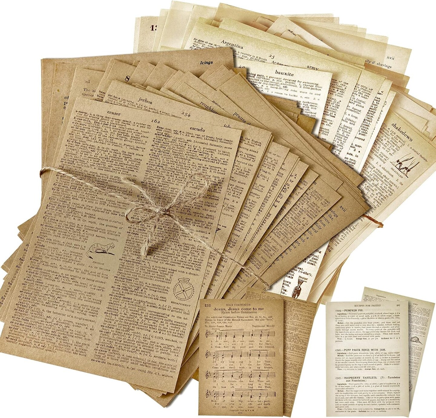 114 Pieces/ 2 Sets Junk Journal Pages Vintage Ephemera Pack Craft