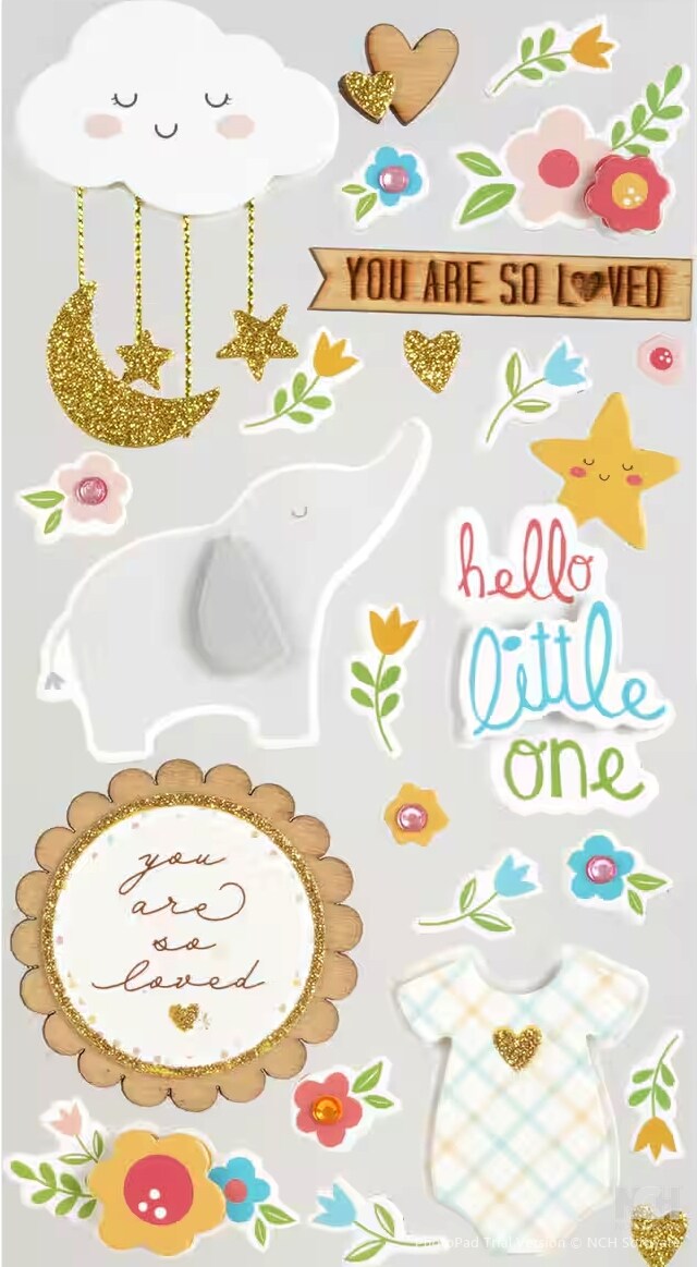 Recollections Hello Little One Baby Dimensional Stickers