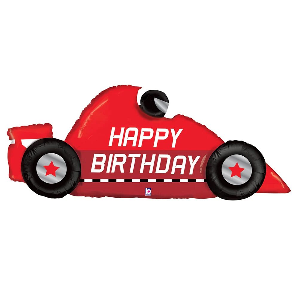43&#x22; Race Car Birthday Balloon
