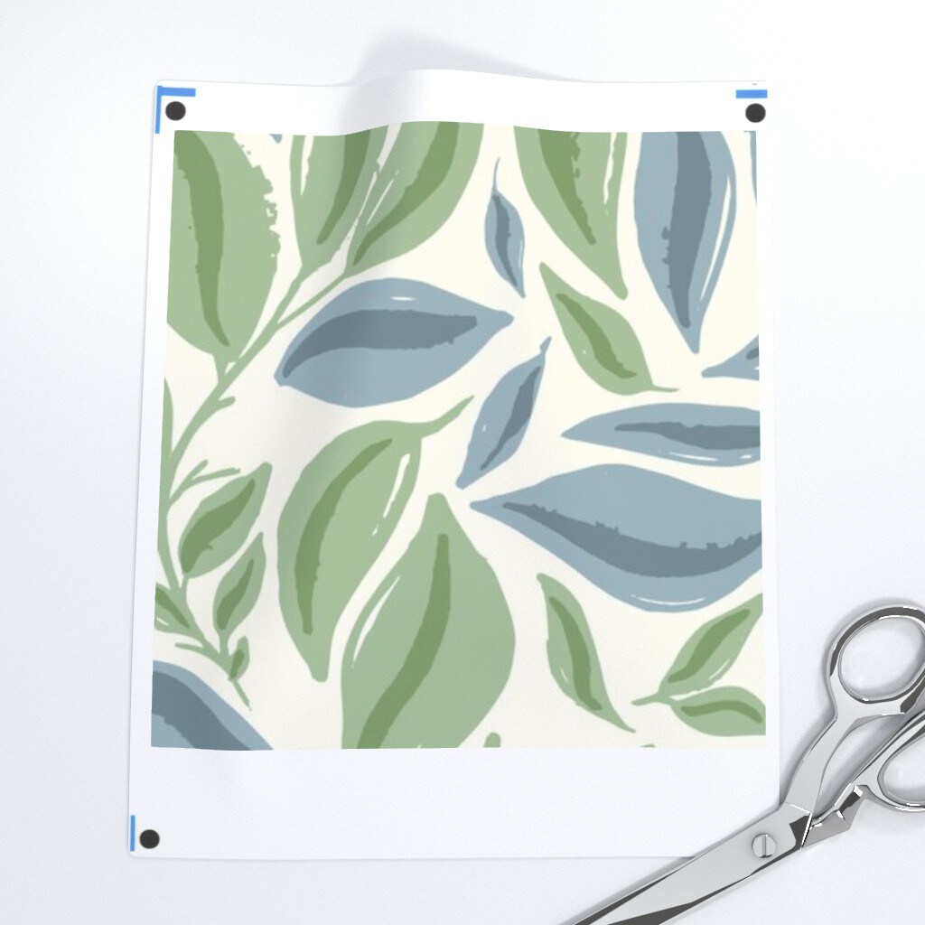 Green Blue Vine Spring Garden Climbing Vines Botanical Calm Serene Rustic Farmhouse Cottage Custom Printed Fabric by Spoonflower Various Fabrics by the Yard or Fat Quarter