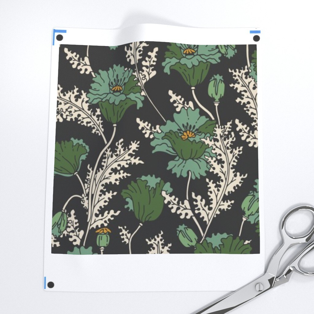 Bohemian Floral Botanical Nature Leaves Garden Boho Flower Modern Floral Classic Green Moody Floral Dark Floral Custom Printed Fabric by Spoonflower Various Fabrics by the Yard or Fat Quarter
