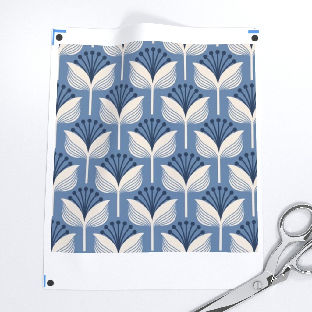 Small Flowers Modern Art Deco Custom Printed Fabric by Spoonflower Various Fabrics by the Yard or Fat Quarter