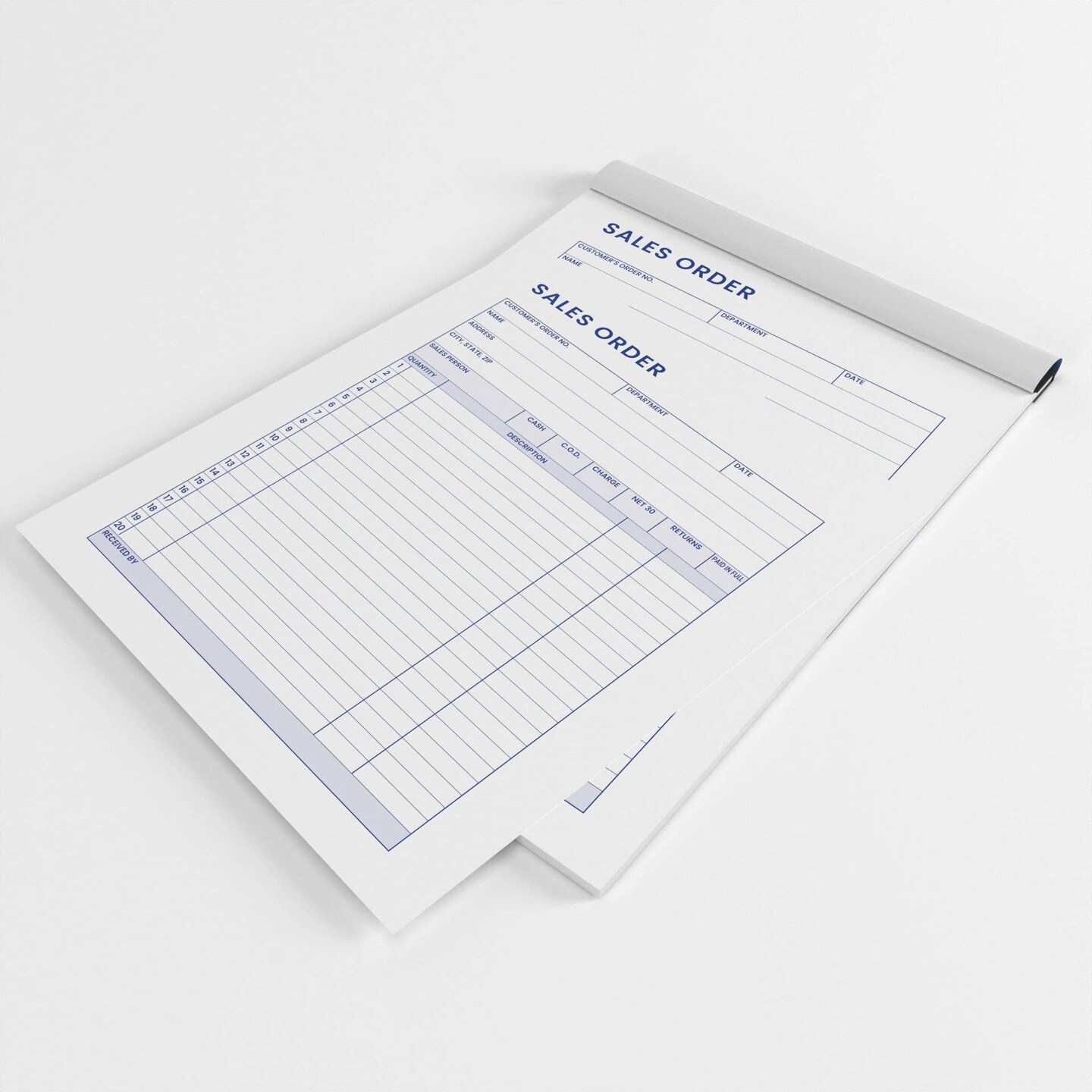 8.5&#x22;x11.5&#x22; Carbonless Sales Order Receipt Books &#x2013; 60 Books