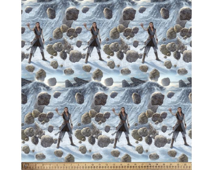 Rey Skywalker The Force Star Wars By Thomas Kinkade Licensed By David Textiles Digital Cotton Print Fabric | By the Yard | Sewing and Crafting | 44 inches wide