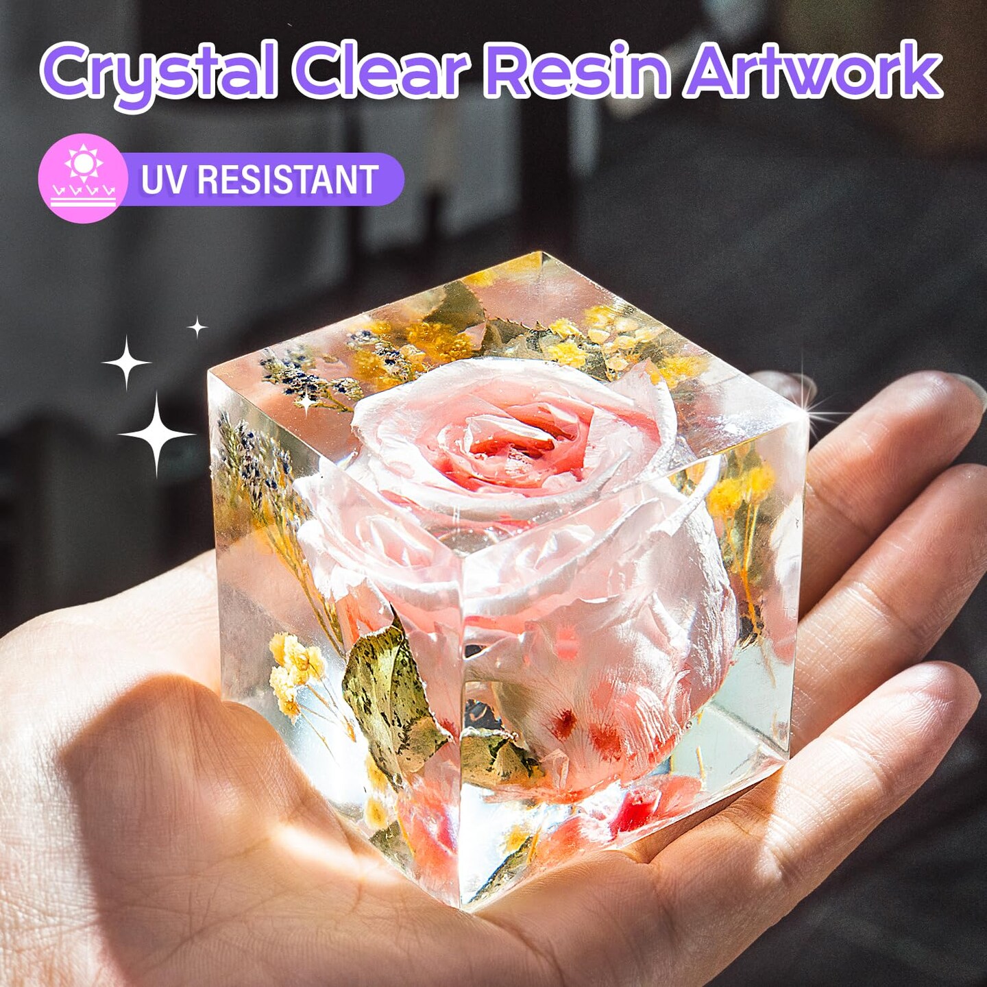 Epoxy Resin Kit 32 oz Crystal Clear, Hard Upgraded 2 Part Epoxy and Hardener for Casting Coating, Jewelry Making, DIY Crafts Art (16oz + 16oz)