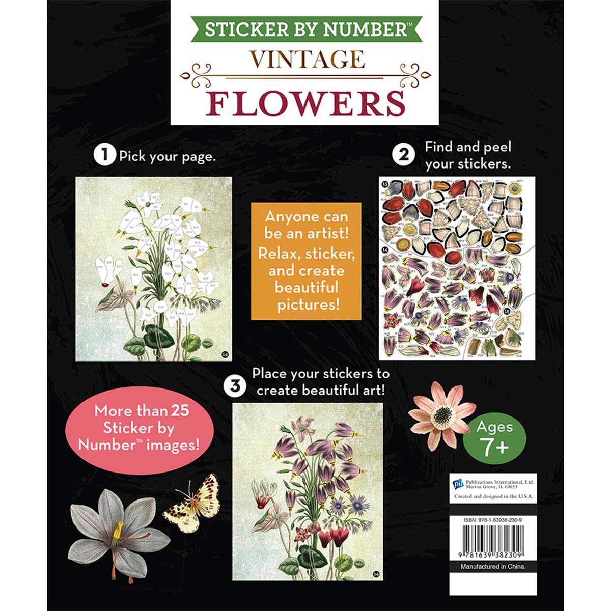 Vintage Flowers Sticker by Number