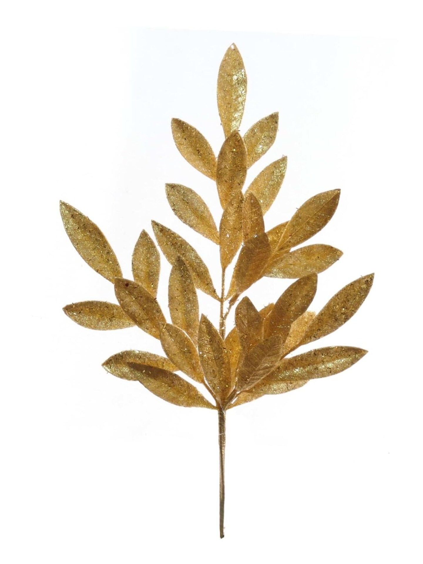 21&#x22; Gold Glitter Bay Leaf Spray - Set of 2, Elegant Holiday Accents, Ideal for Christmas Decor &#x26; Floral Arrangements - Perfect for Home, Office - 2024 Christmas Collection, Floral Home by Artificial Flowers