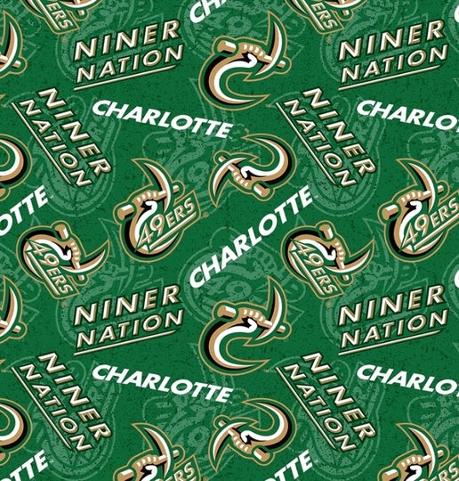 Licensed NCAA University of North Carolina Charlotte Tone on Tone NCC-1178 Cotton Fabric by the Yard