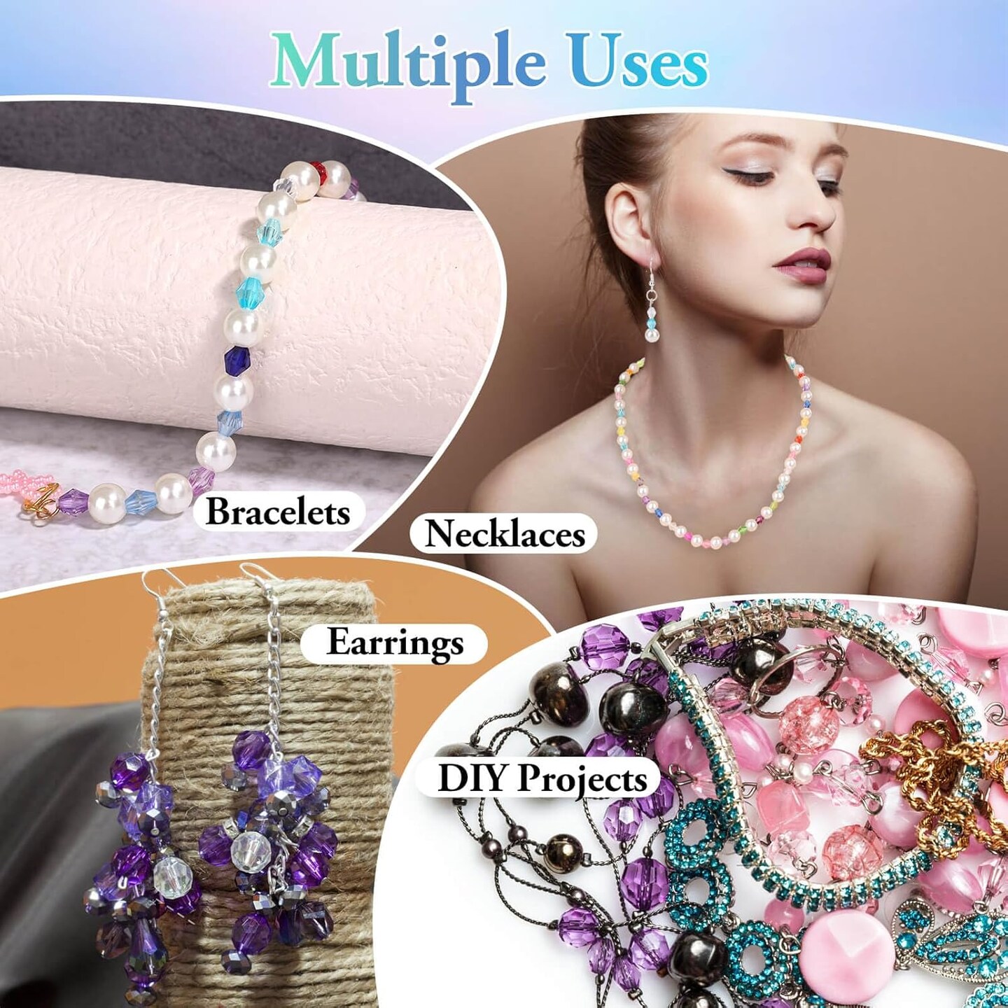 6 mm - 1960Pcs Crystal Beads for Jewelry Making, Assorted 28 Colors