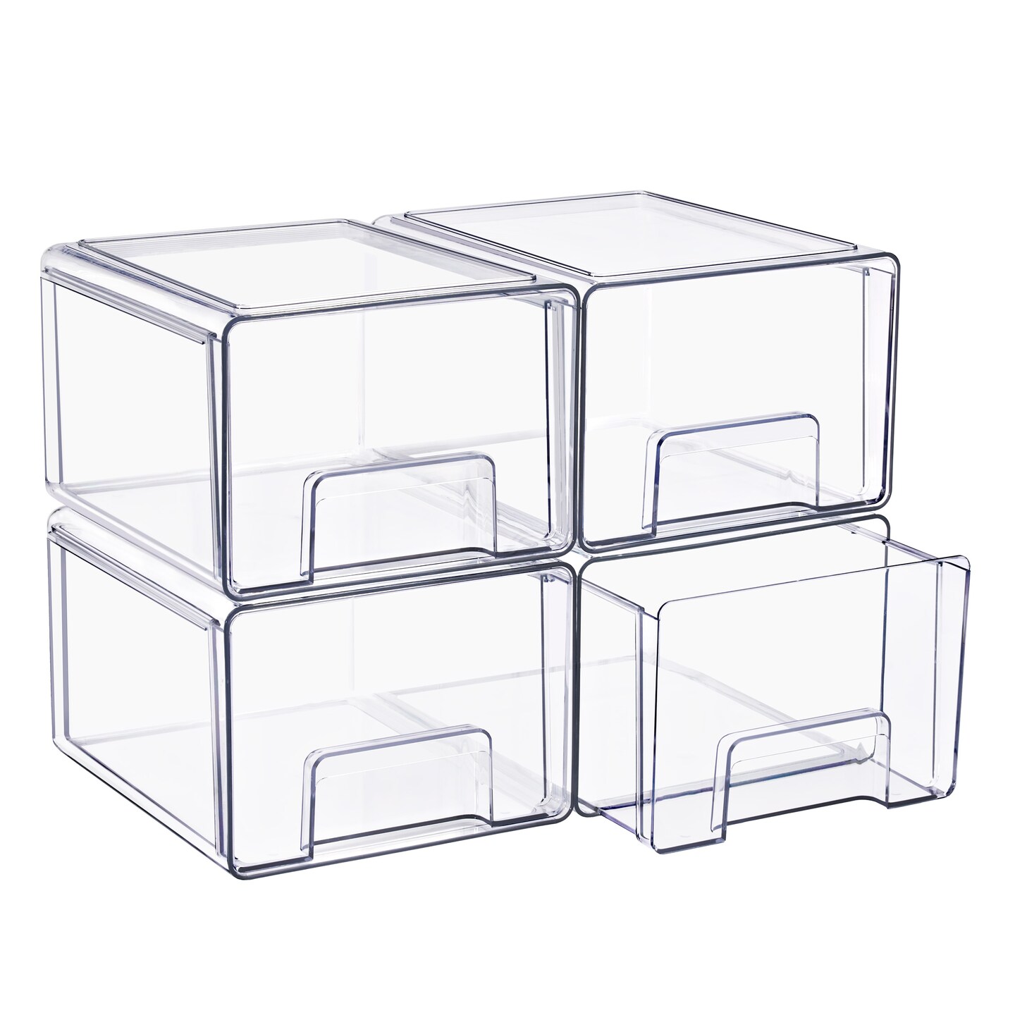 Sorbus Clear Stackable Storage Drawers Case with Handles - for Bathroom, Closet, Pantry, Cabinet, Medicine & Baby Bottle Storage