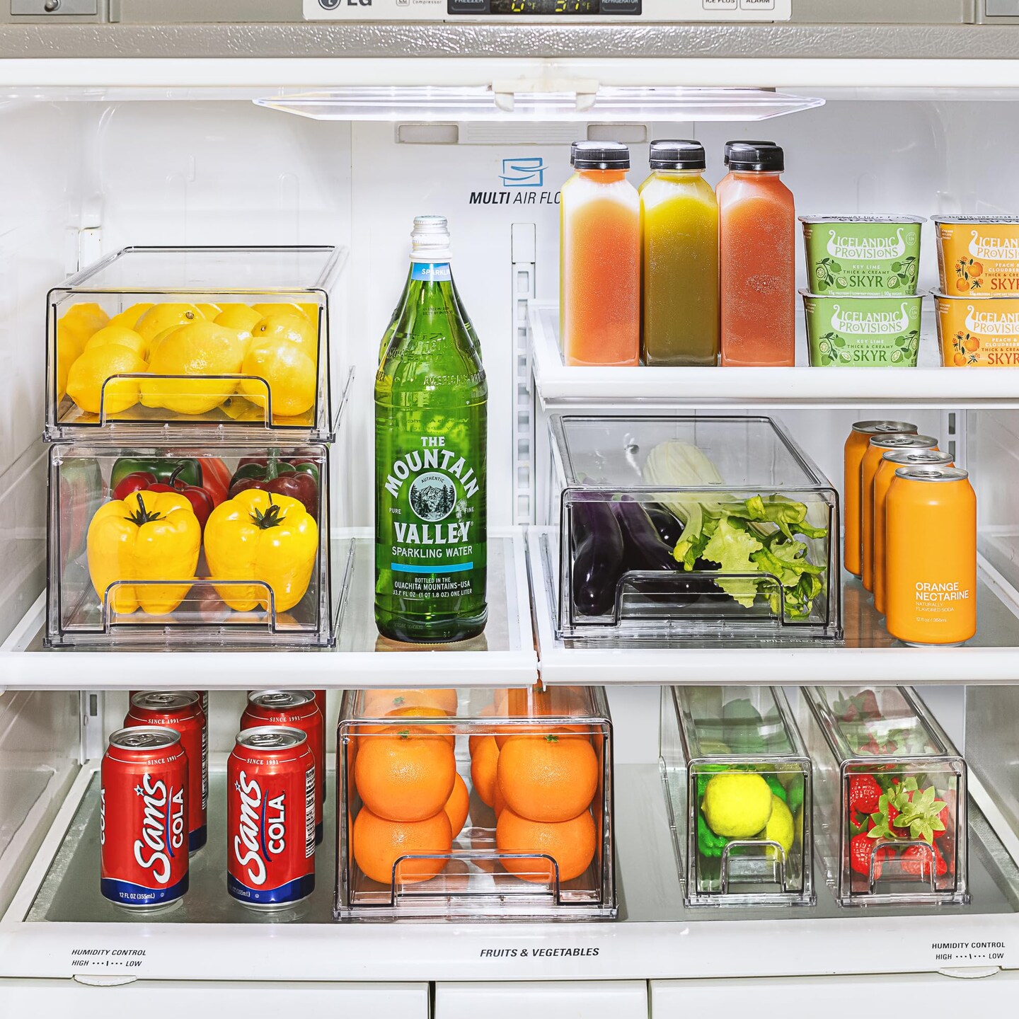 Sorbus Clear Stackable Pull Out Refrigerator Organizer Bins - for Kitchen, Refrigerator, Freezer, Organization and Storage
