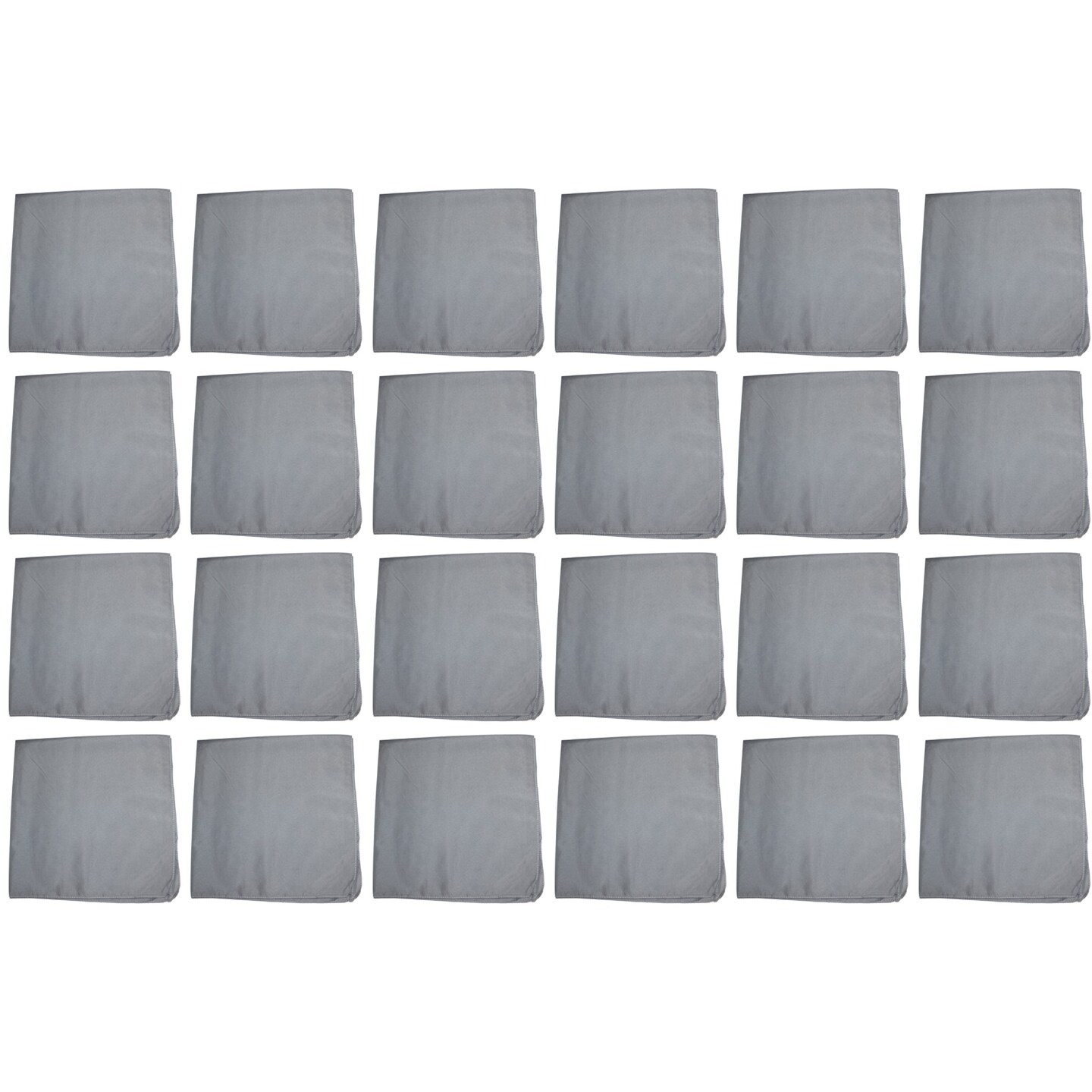 24 Pack Solid Polyester Bandanas Bulk Set for Crafts Costumes or Teams