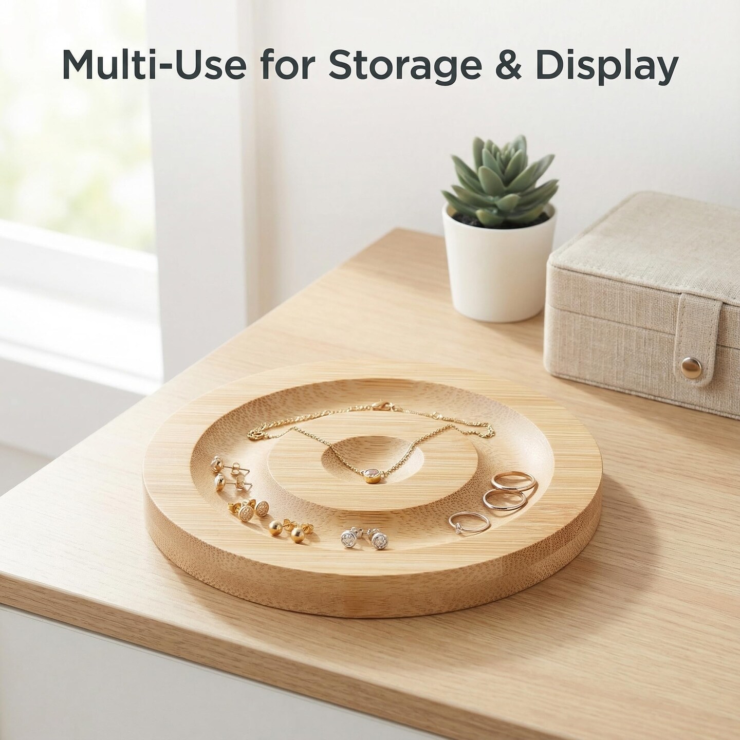 Round Wood Bracelet Display Holder Wooden Bracelet Design Board Flat Bead Board for Jewelry Making