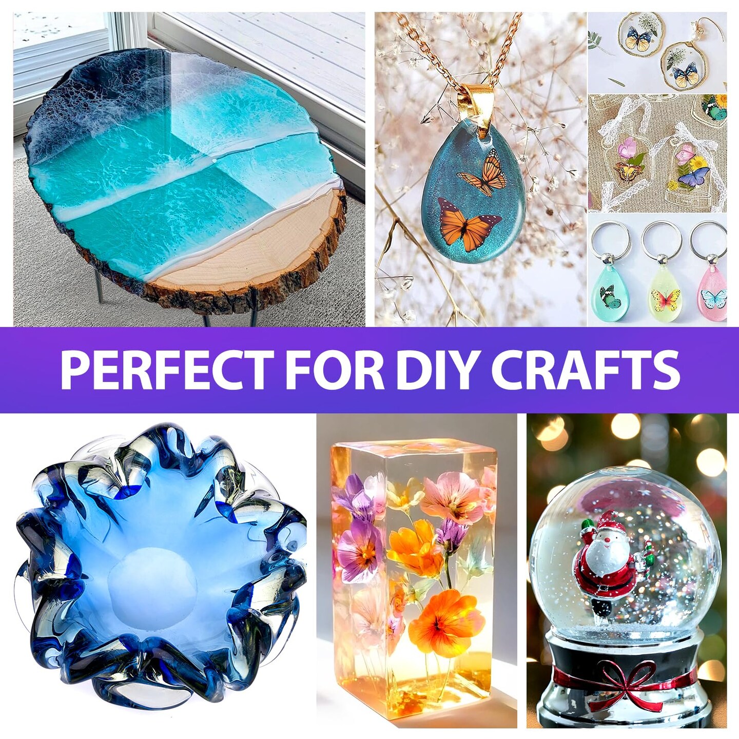 Epoxy Resin - Crystal Clear, Self-Leveling, Bubbles Free, UV Resistant, Resin Kit for DIY Art, Jewelry, Table, Countertop, 1:1 Mix (64 Oz)