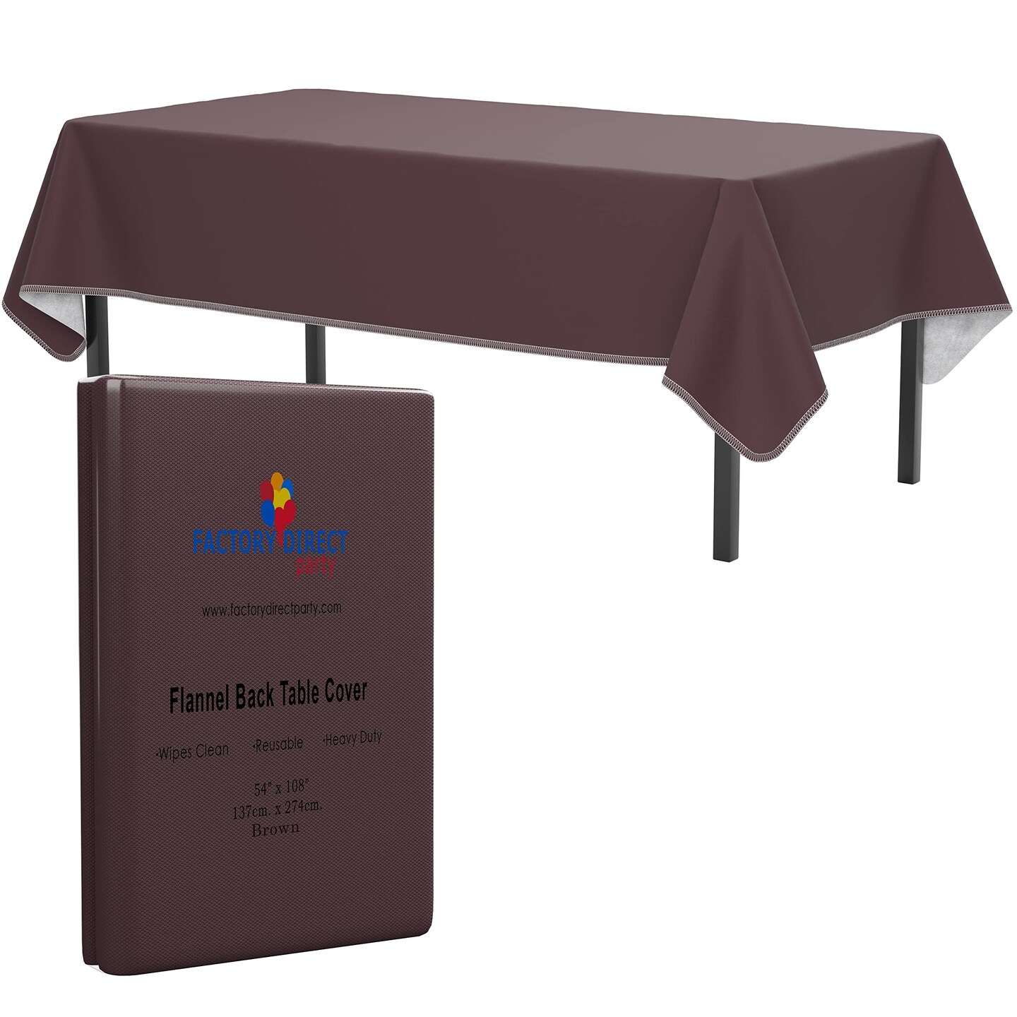 Exquisite Vinyl Tablecloth – 54" x 108" – Pack of 1 – Rectangular Plastic Table Cover with Flannel Backing – Reusable & Waterproof Tablecloth for Events and Parties