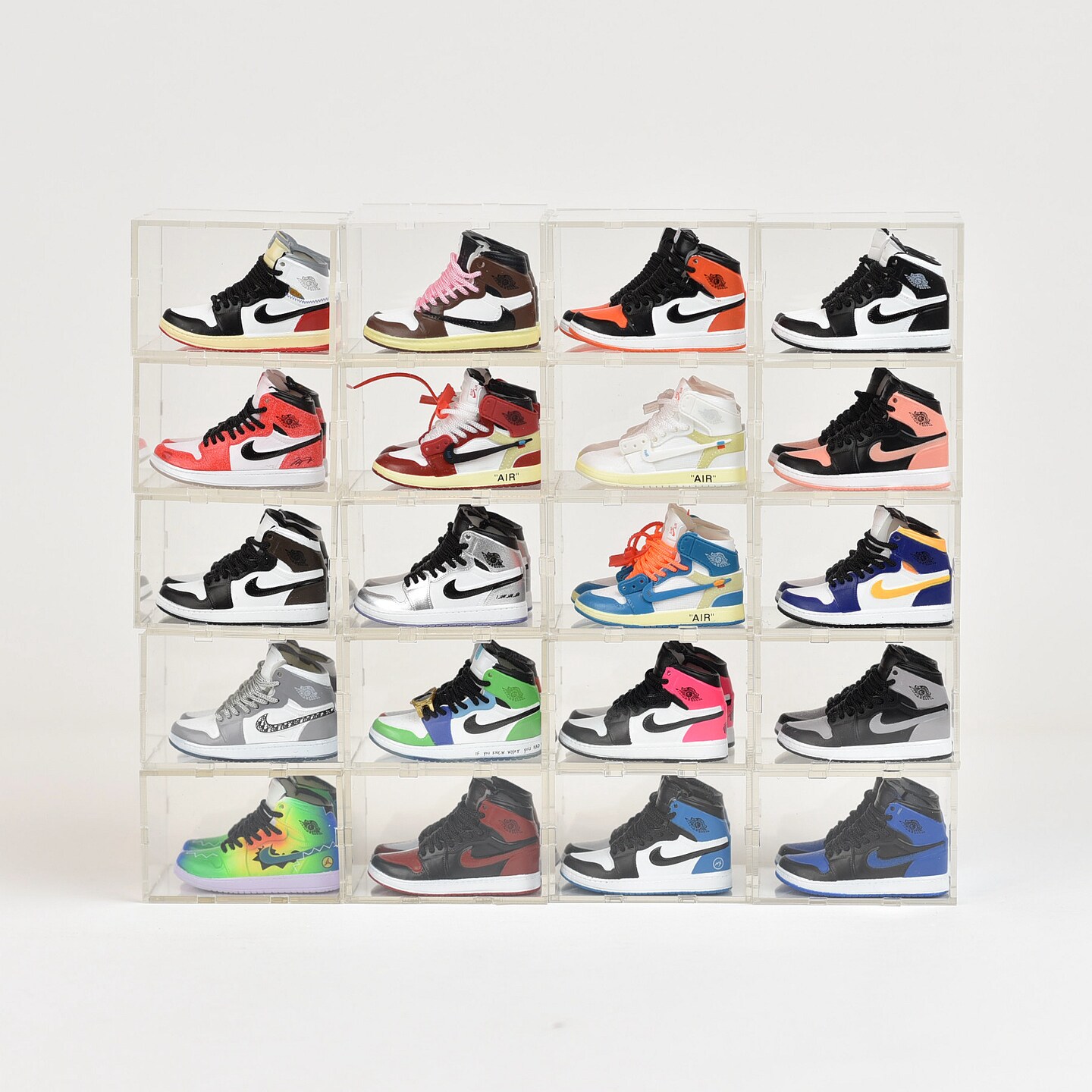 Handcrafted Painted 3D Mini Sneakers with Display Case | AJ1 Collection | Enterbay Labubu Mini Sneakers