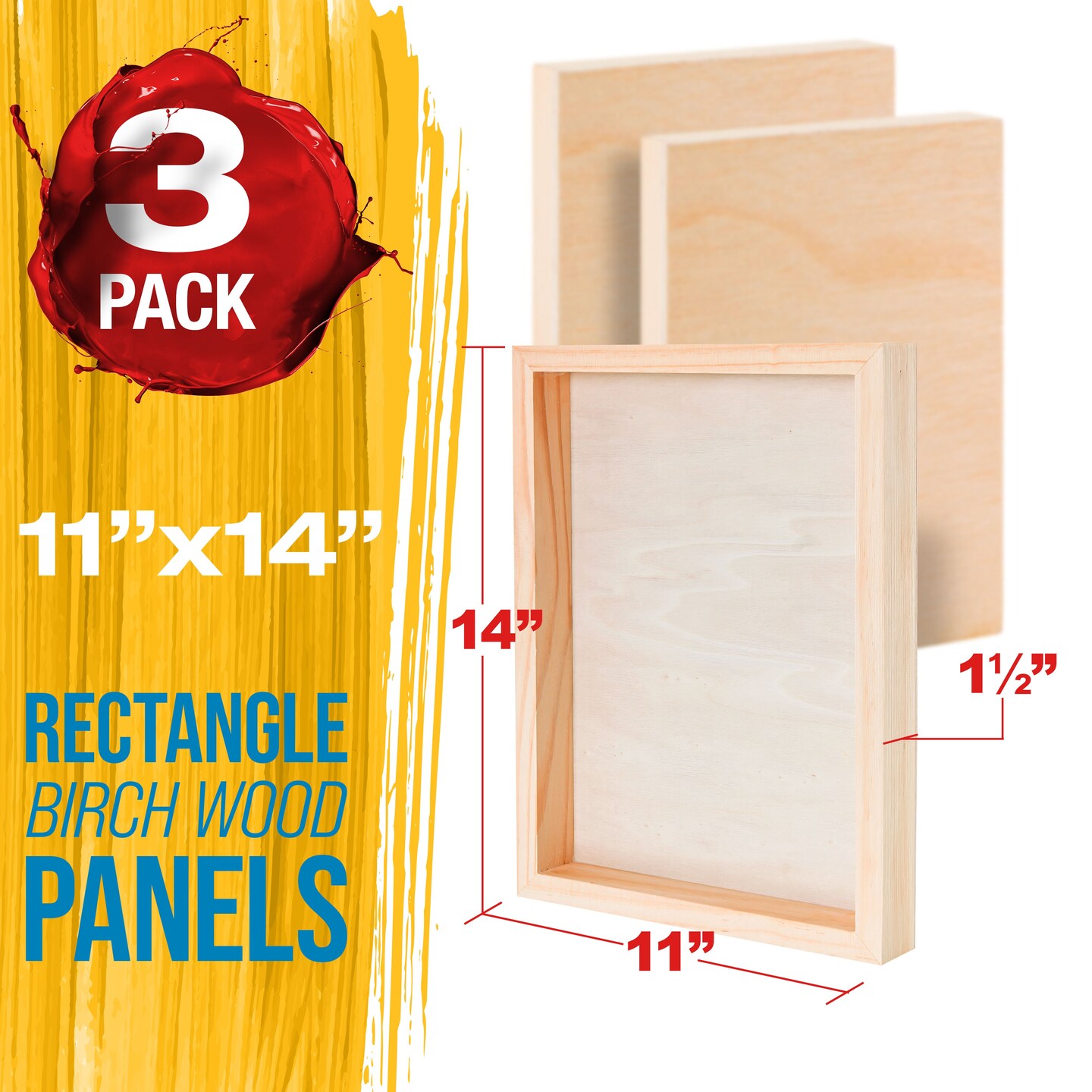 Unfinished Cradled Wood Panels for Painting, 2 Pack of 16x20 inch - Gallery Birch Wooden Canvas Boards 1-1/2" Deep - Mixed-Media Craft, Acrylic, Oil, Encaustic, Paint Pouring