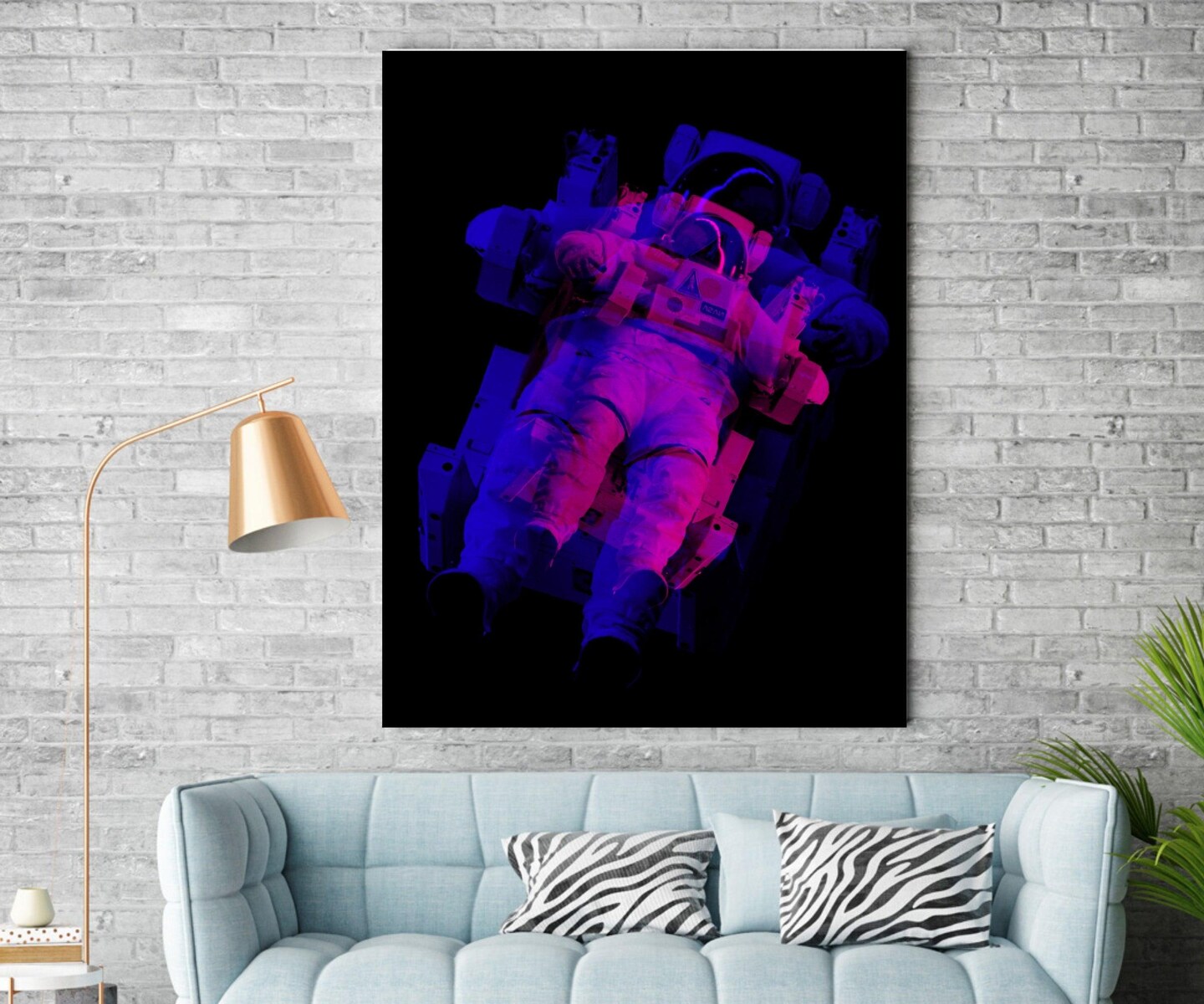 Abstract Space Astronaut Classic Framed Canvas Prints Framed art