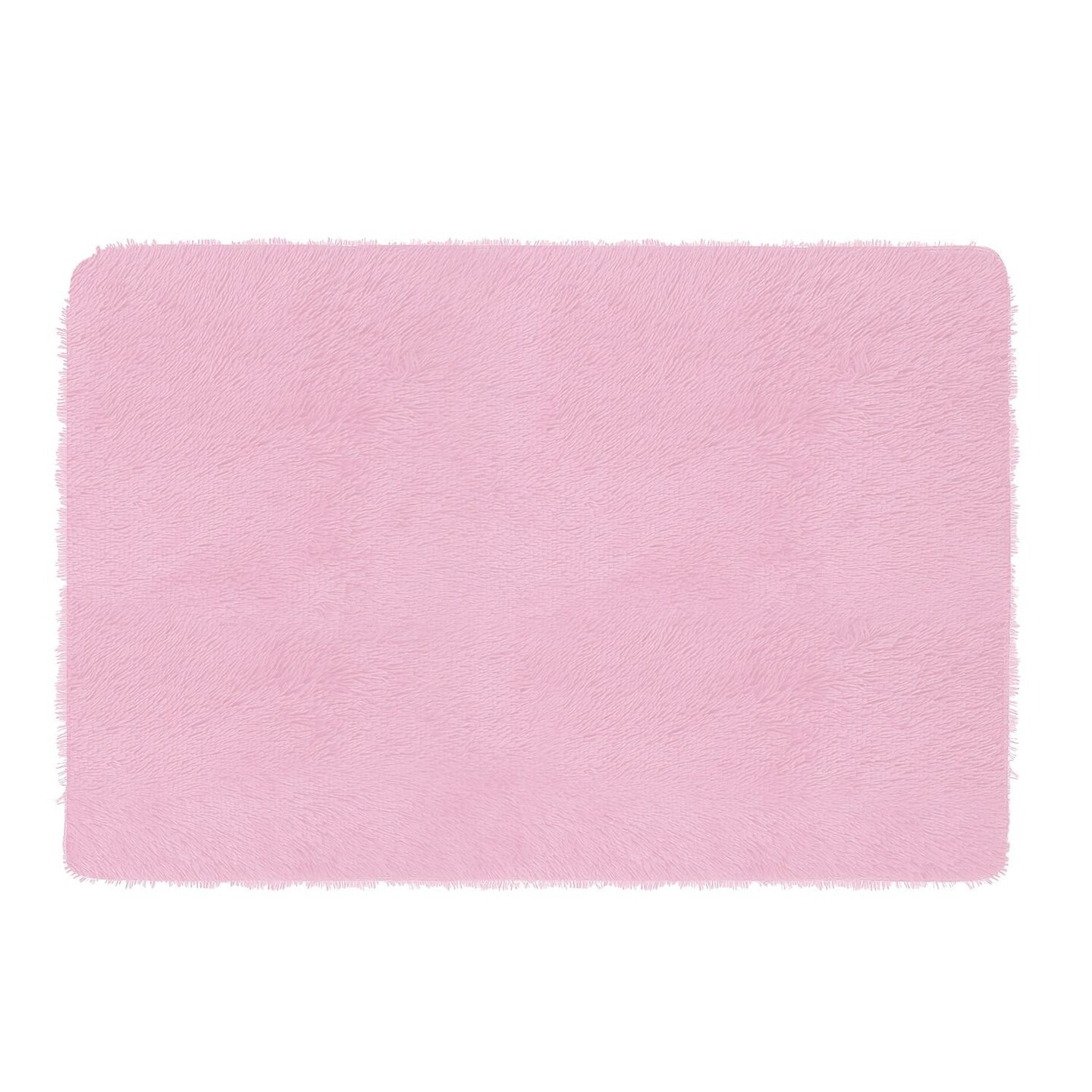 Edge Collections - 3.9&#x27; x 2.6&#x27; - Pink - Fluffy Bedroom Rug Anti-Skid Shaggy Area Rug - 1 Piece