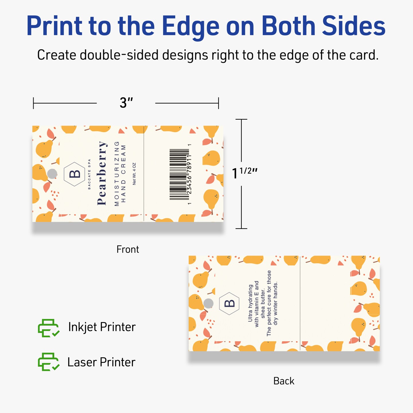 Avery Printable Perforated Rectangle Price Tags, Sure Feed Technology, 1-1/2" x 3", Matte Ivory Cardstock, Print-to-The-Edge, Laser/Inkjet Printable, 100 Total