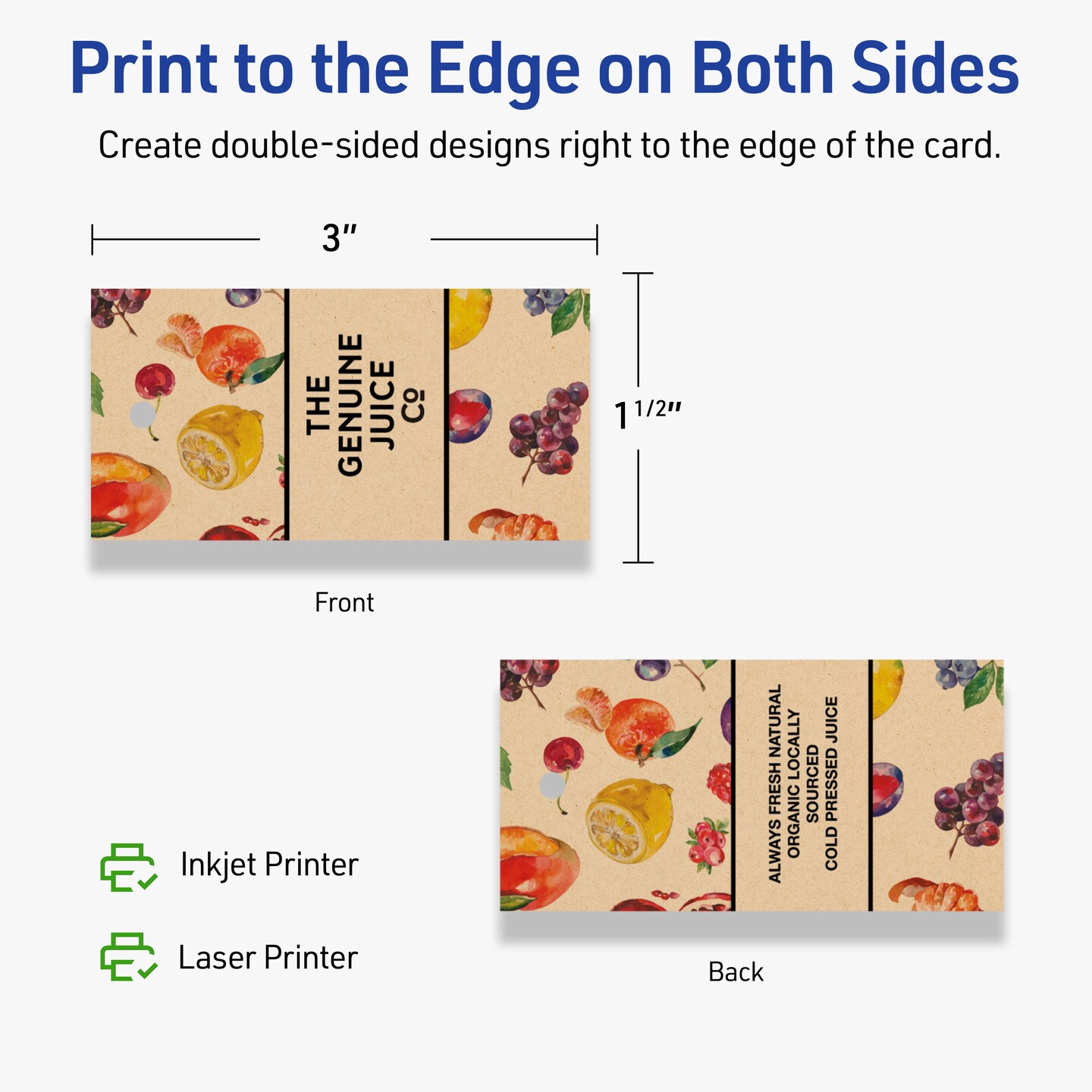 Avery Printable Rectangle Price Tags, Sure Feed Technology, 1-1/2" x 3", Matte Kraft Brown Cardstock, Print-to-The-Edge, Laser/Inkjet Printable, 100 Total