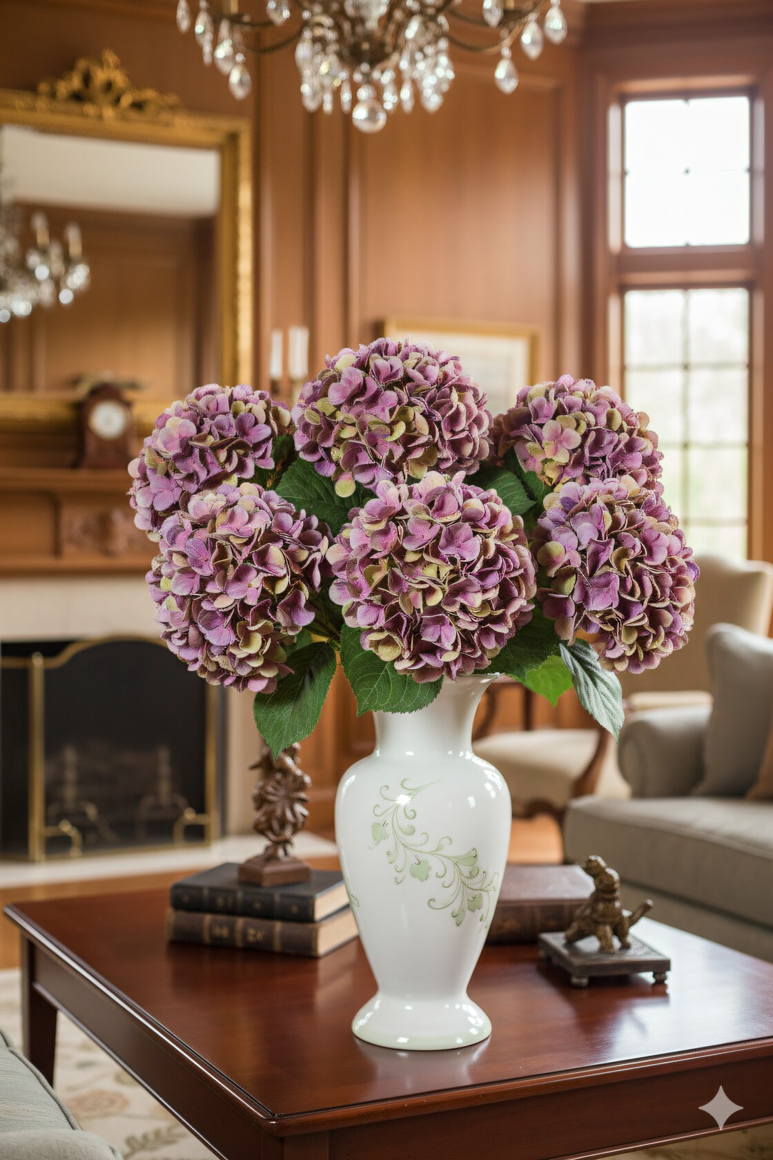 17.75&#x22; Artificial Purple Hydrangea Stem with 8&#x22; Bloom &#x2013; Lifelike
