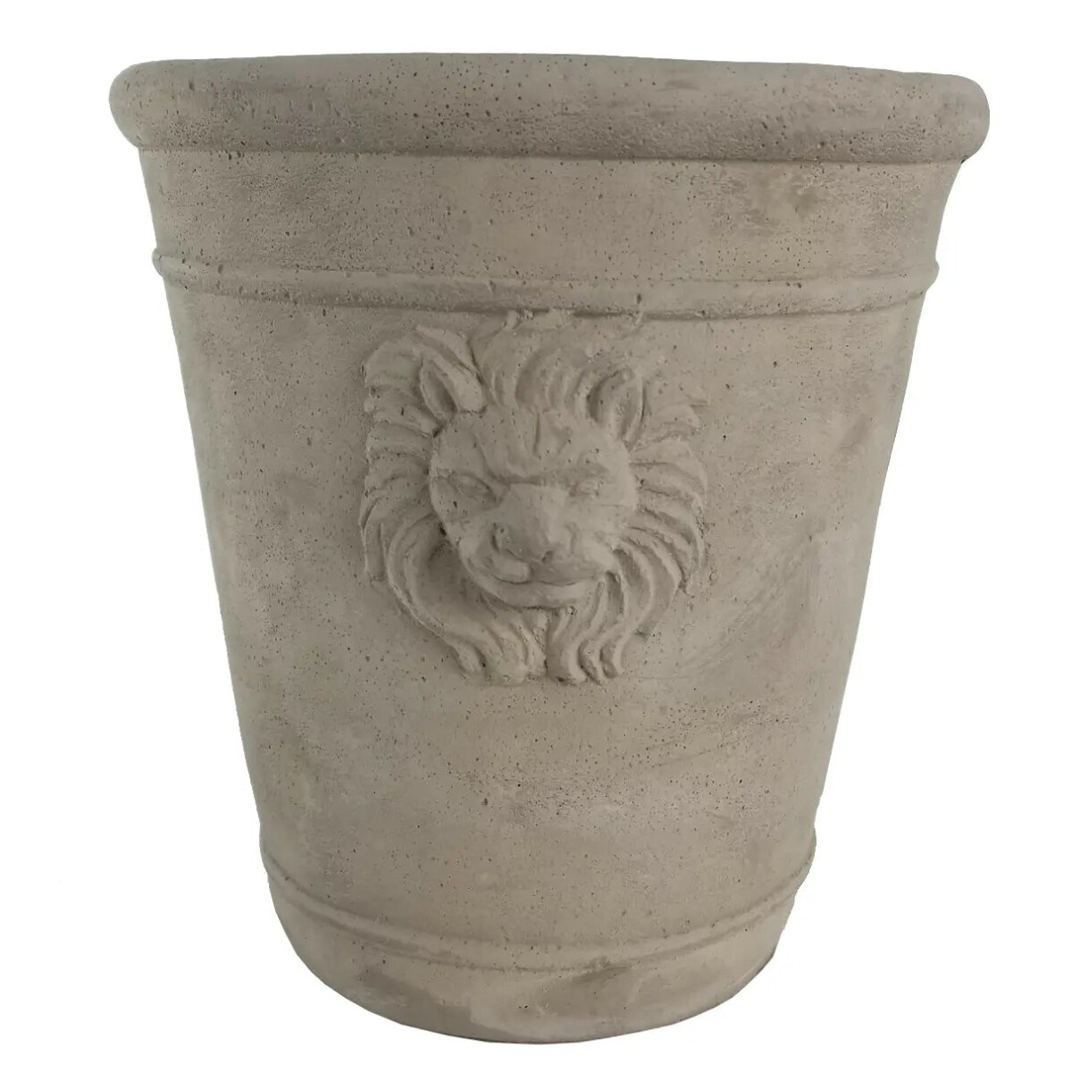 Round Cement Lion Head Planter Pot Indoor Outdoor Decorative Plant Pot